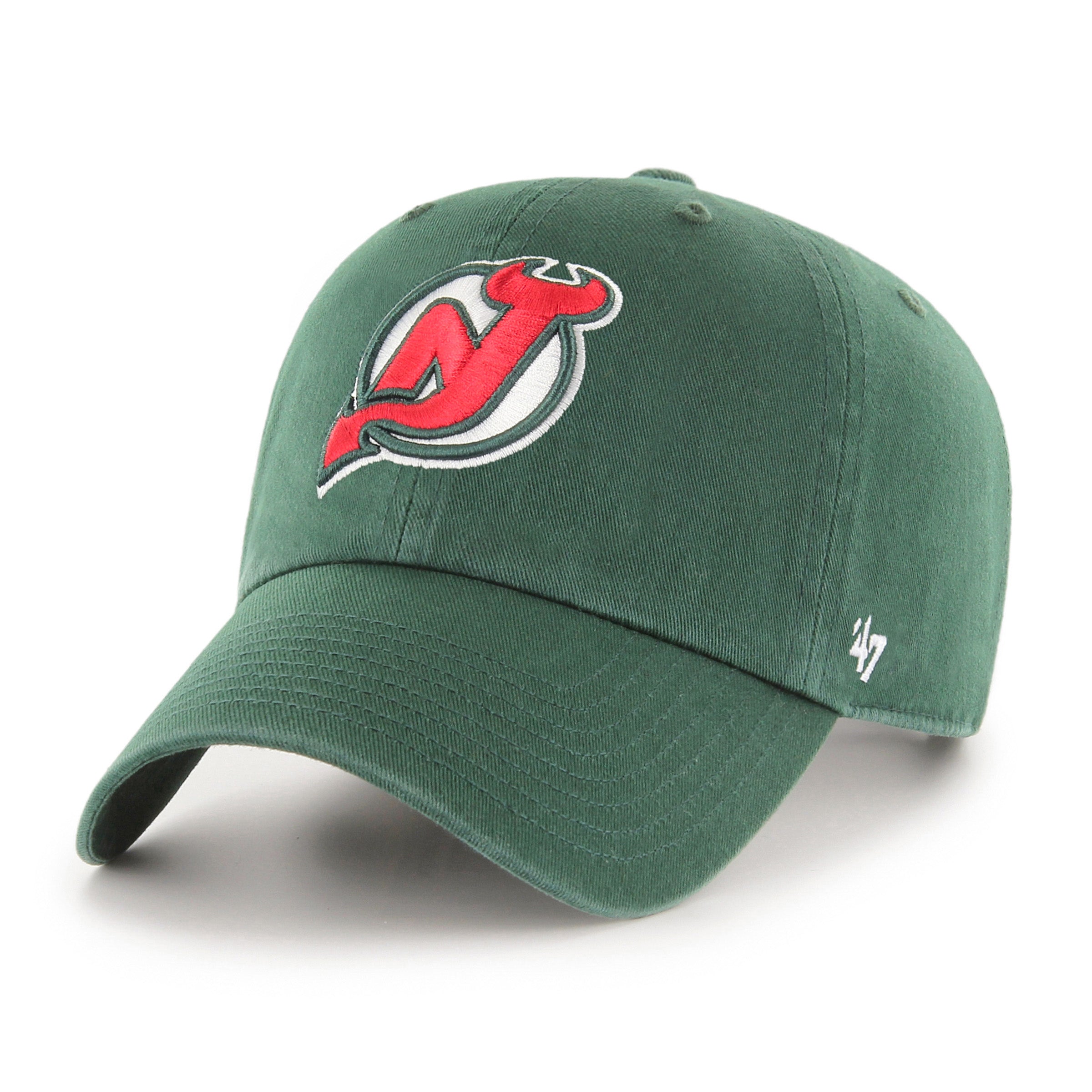 New Jersey Devils NHL 47 Brand Men's Green Vintage Clean Up Adjustable Hat