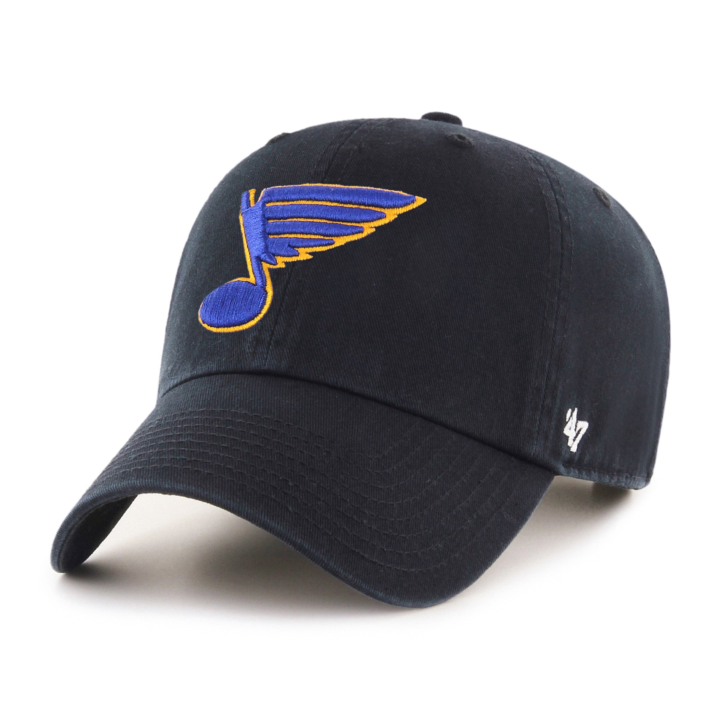 St. Louis Blues NHL 47 Brand Men's Black Vintage Clean Up Adjustable Hat