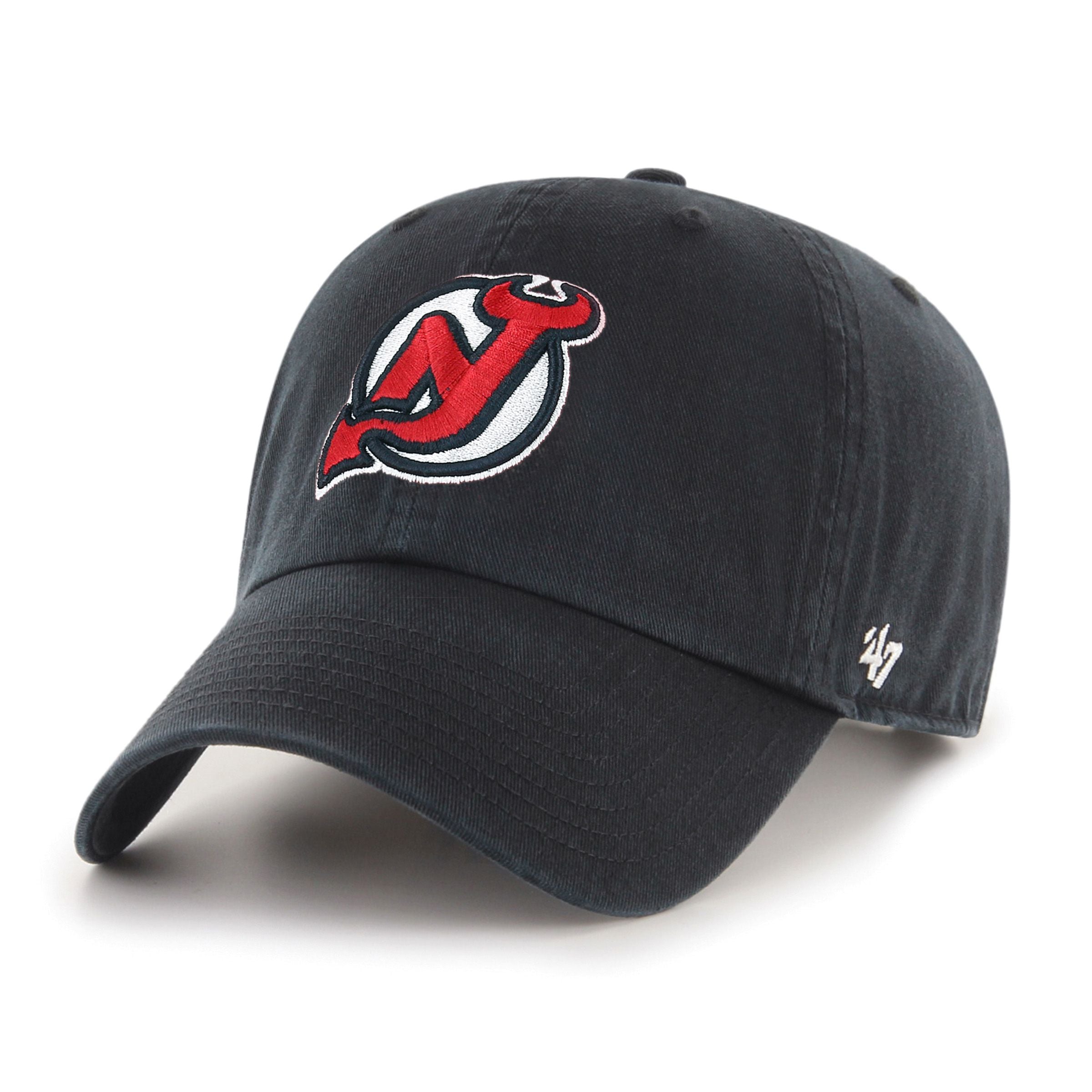 New Jersey Devils NHL 47 Brand Men's Black Clean Up Adjustable Hat