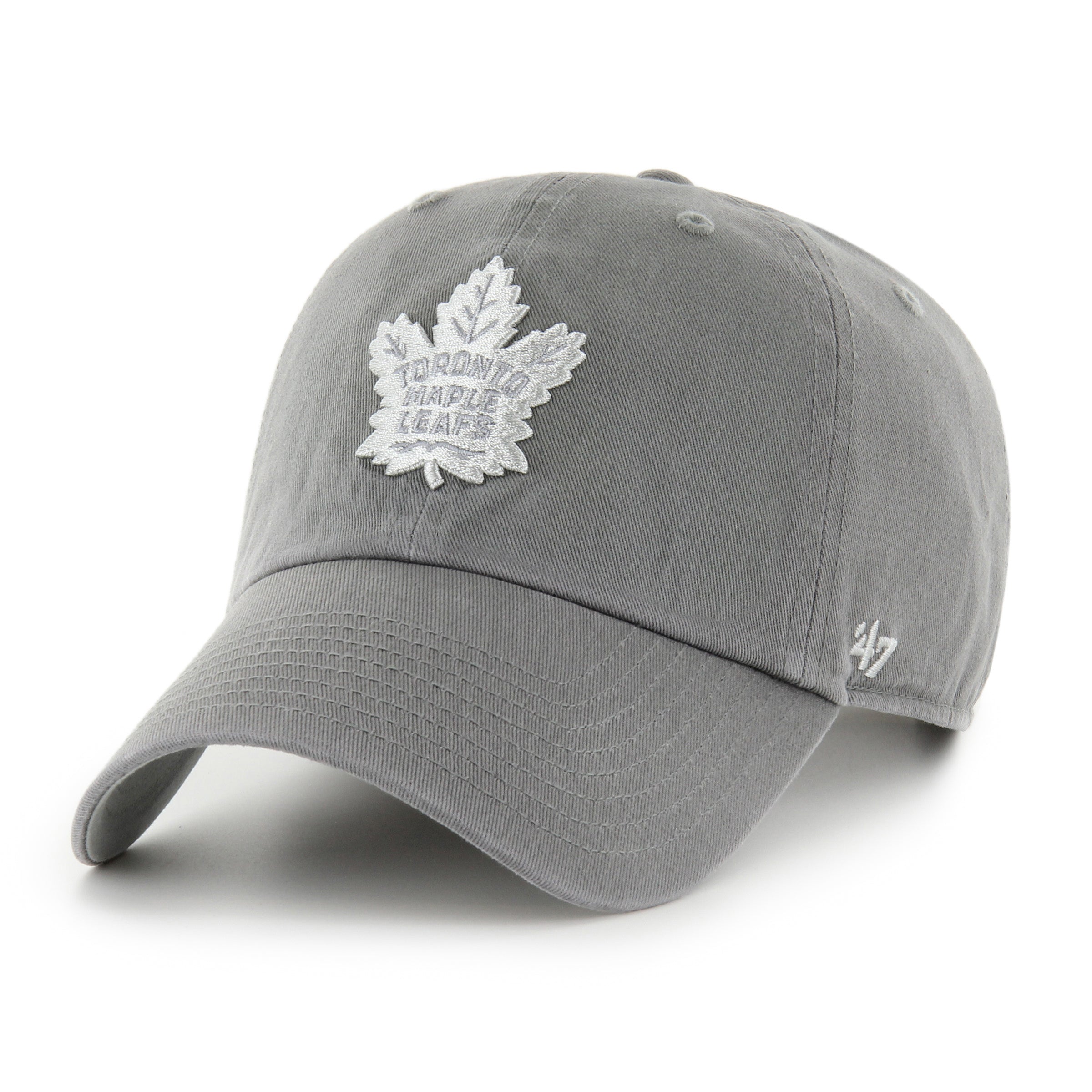 Toronto Maple Leafs NHL 47 Brand Men's Grey Cement Ballpark Clean Up Adjustable Hat