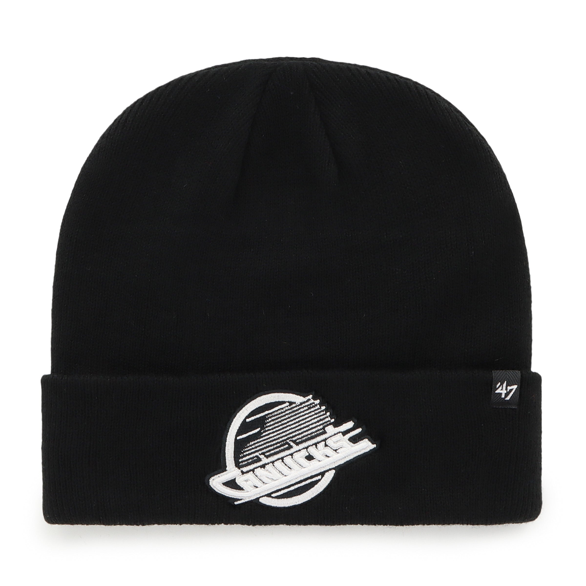 Bonnet en tricot à revers surélevé noir Attitude pour homme de la marque NHL 47 des Canucks de Vancouver