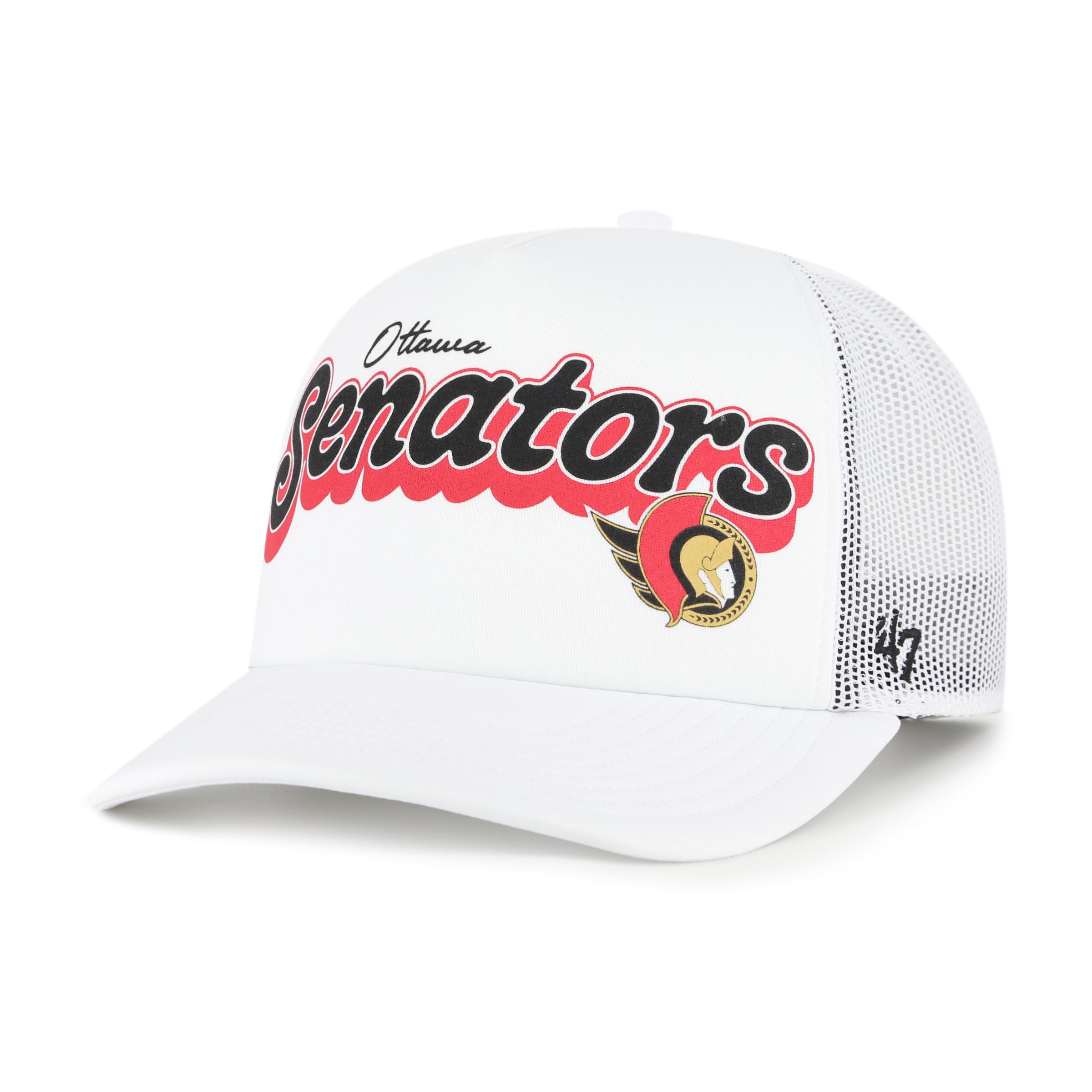 Ottawa Senators NHL 47 Brand Men's White Vibes Trucker Snapback