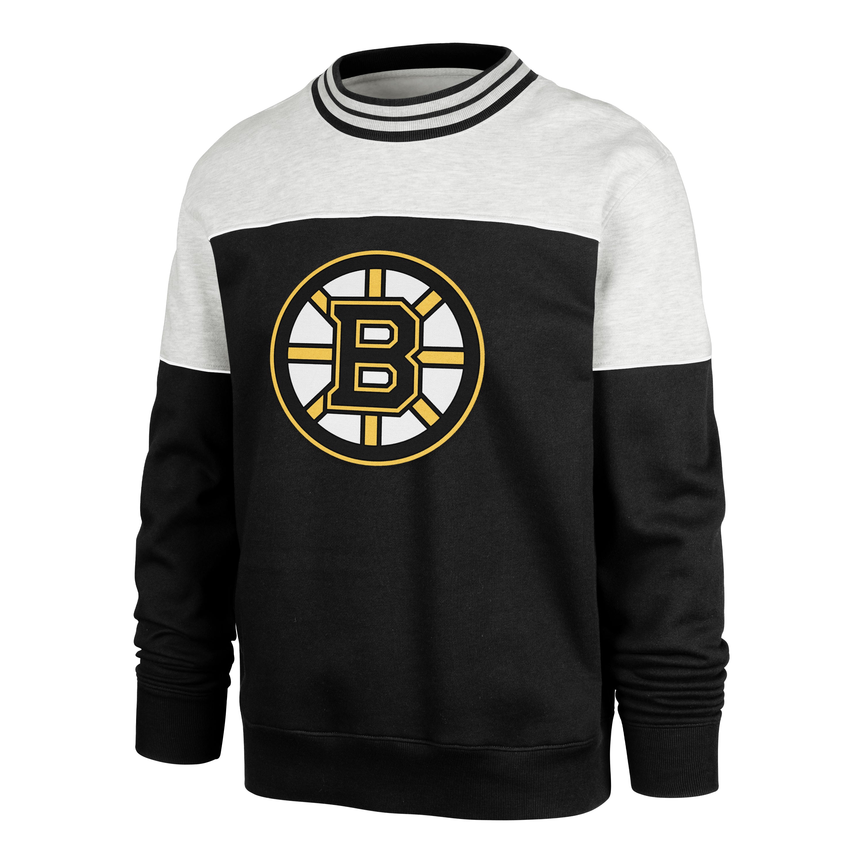 Pull ras du cou en satin gris pour homme de la marque NHL 47 des Bruins de Boston avec logo Lock Bryson