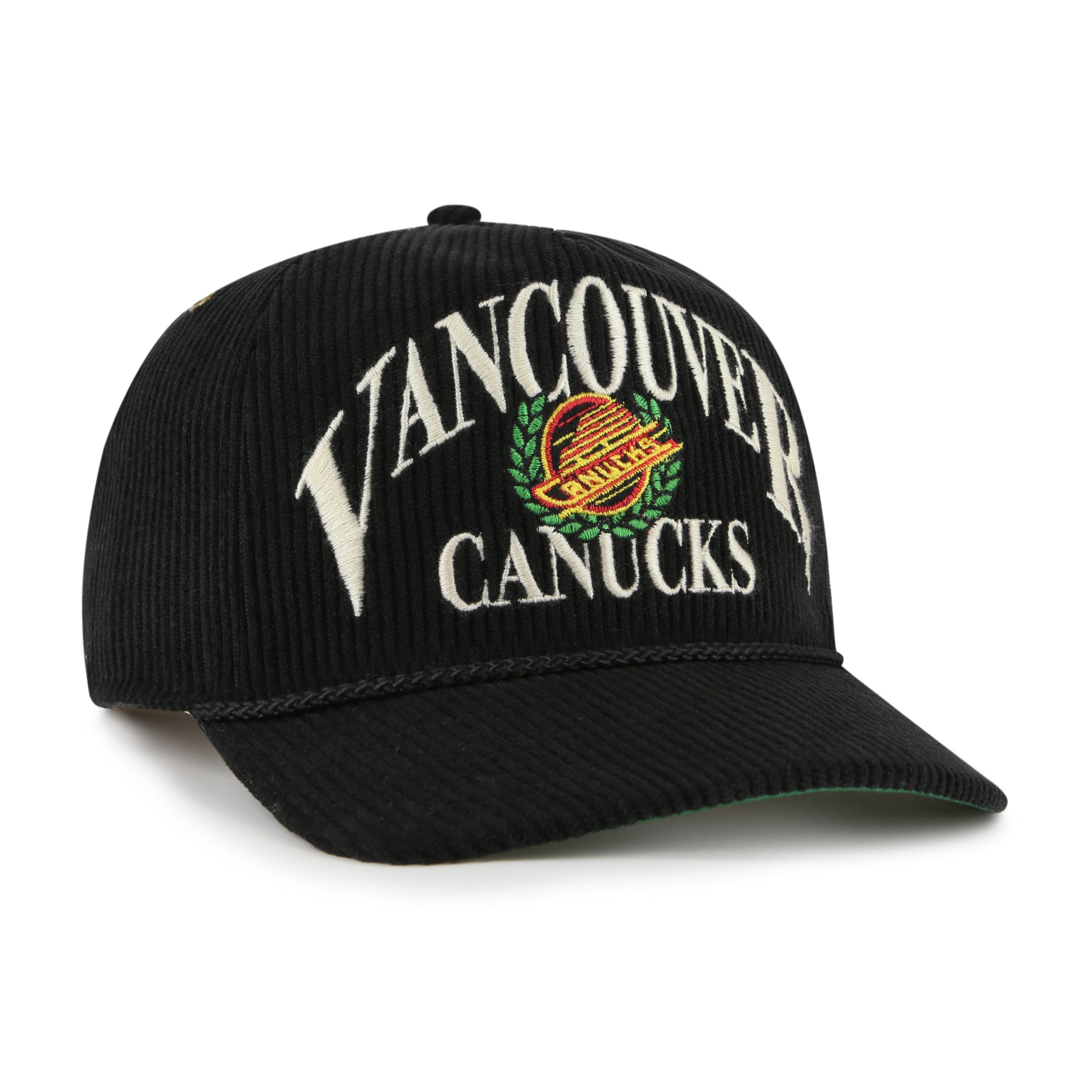 Vancouver Canucks NHL 47 Brand Men's Black Hitch Pitchout Rope Snapback