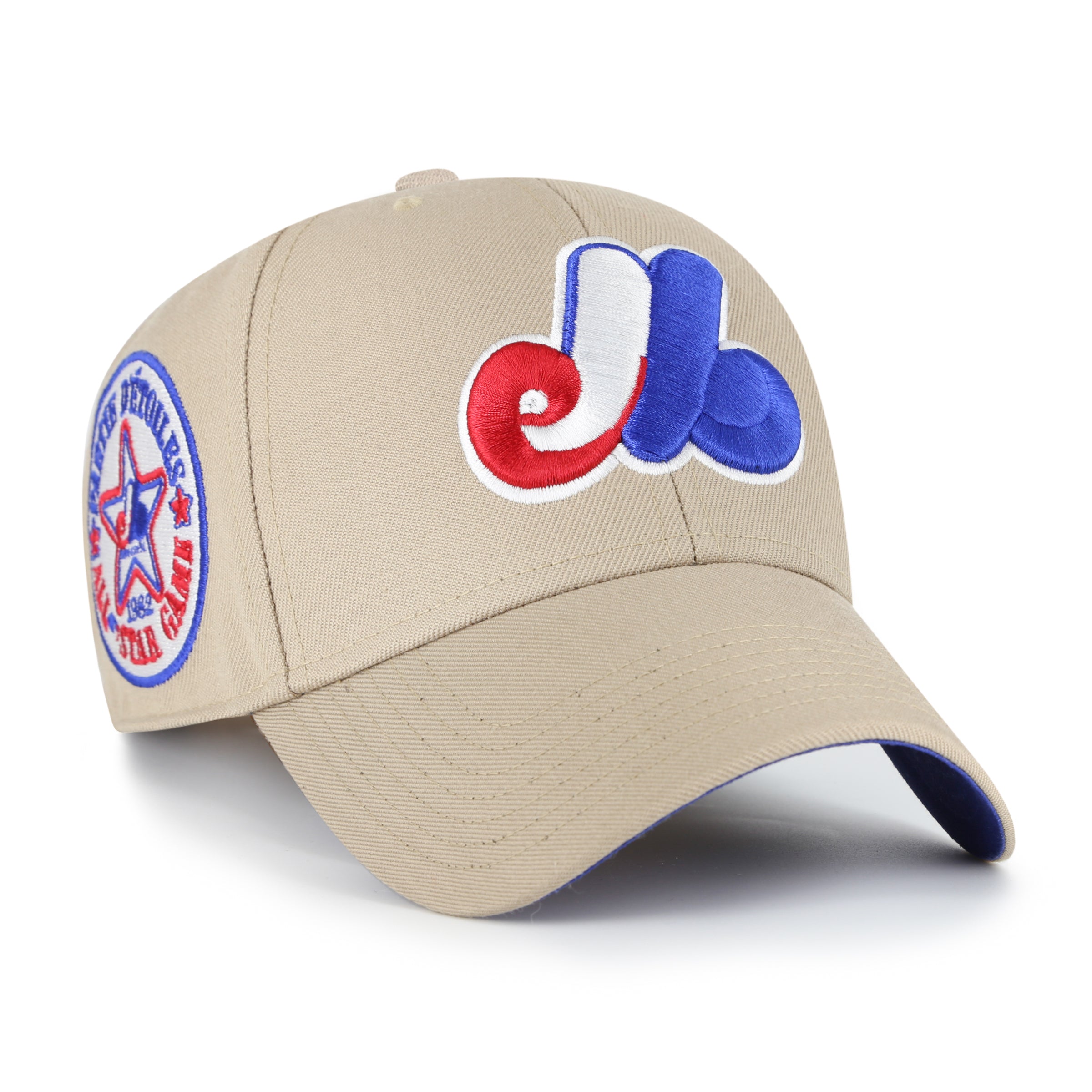 Casquette à visière snapback MVP Sure Shot kaki pour homme des Expos de Montréal de la marque MLB 47