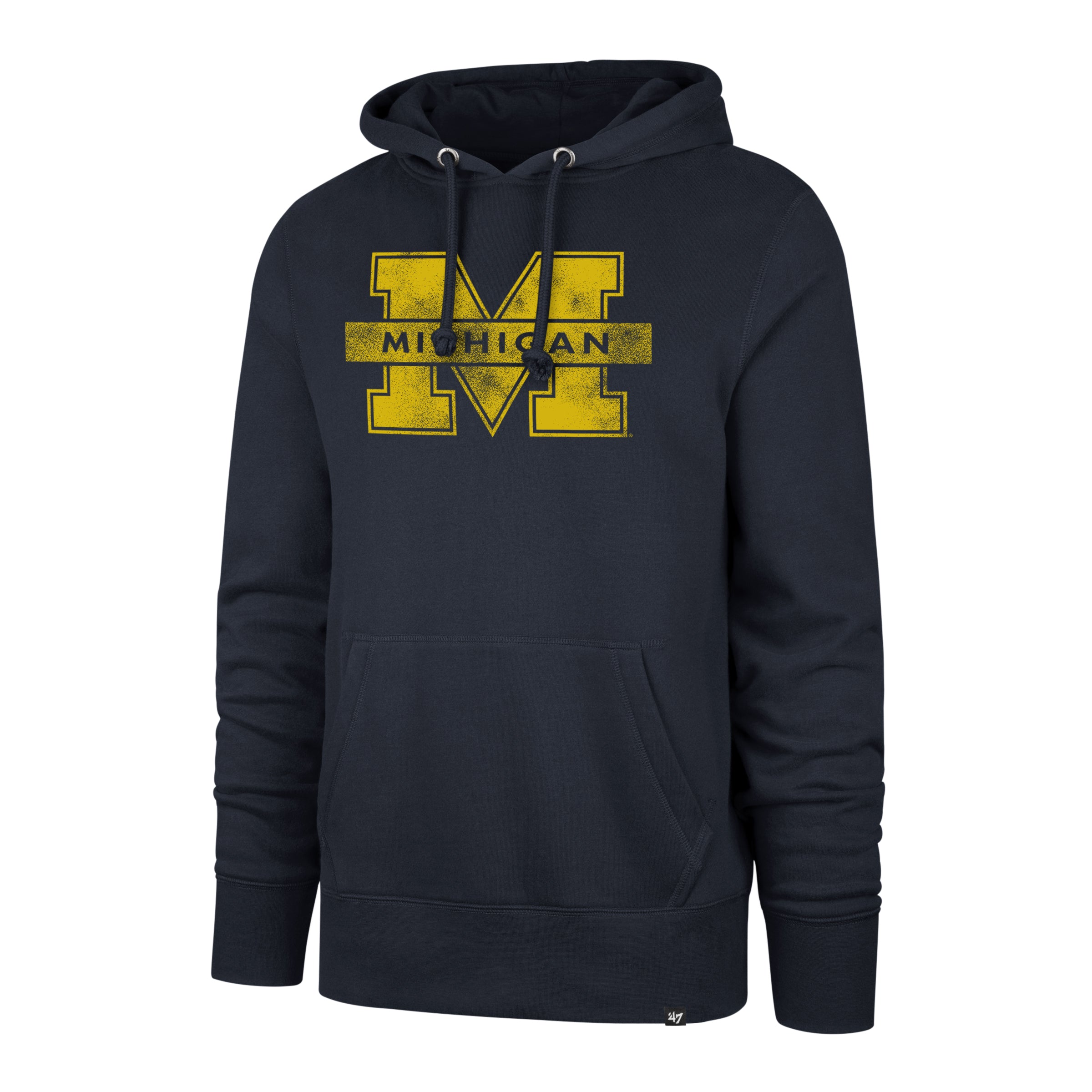 Michigan Wolverines NCAA 47 Brand Sweat à capuche pour homme avec imprimé bleu marine