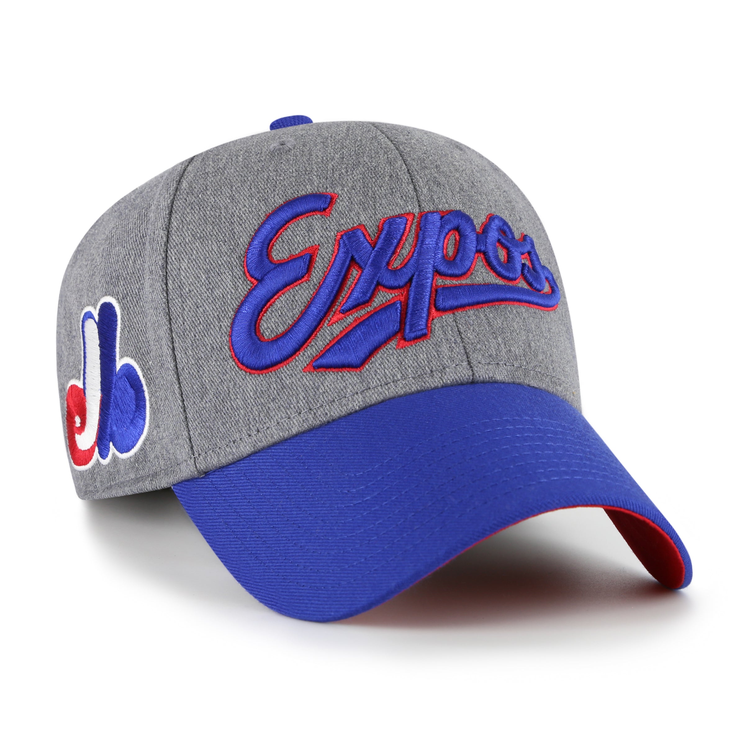 Casquette Snapback MVP Granite Script grise pour homme des Expos de Montréal de la marque MLB 47