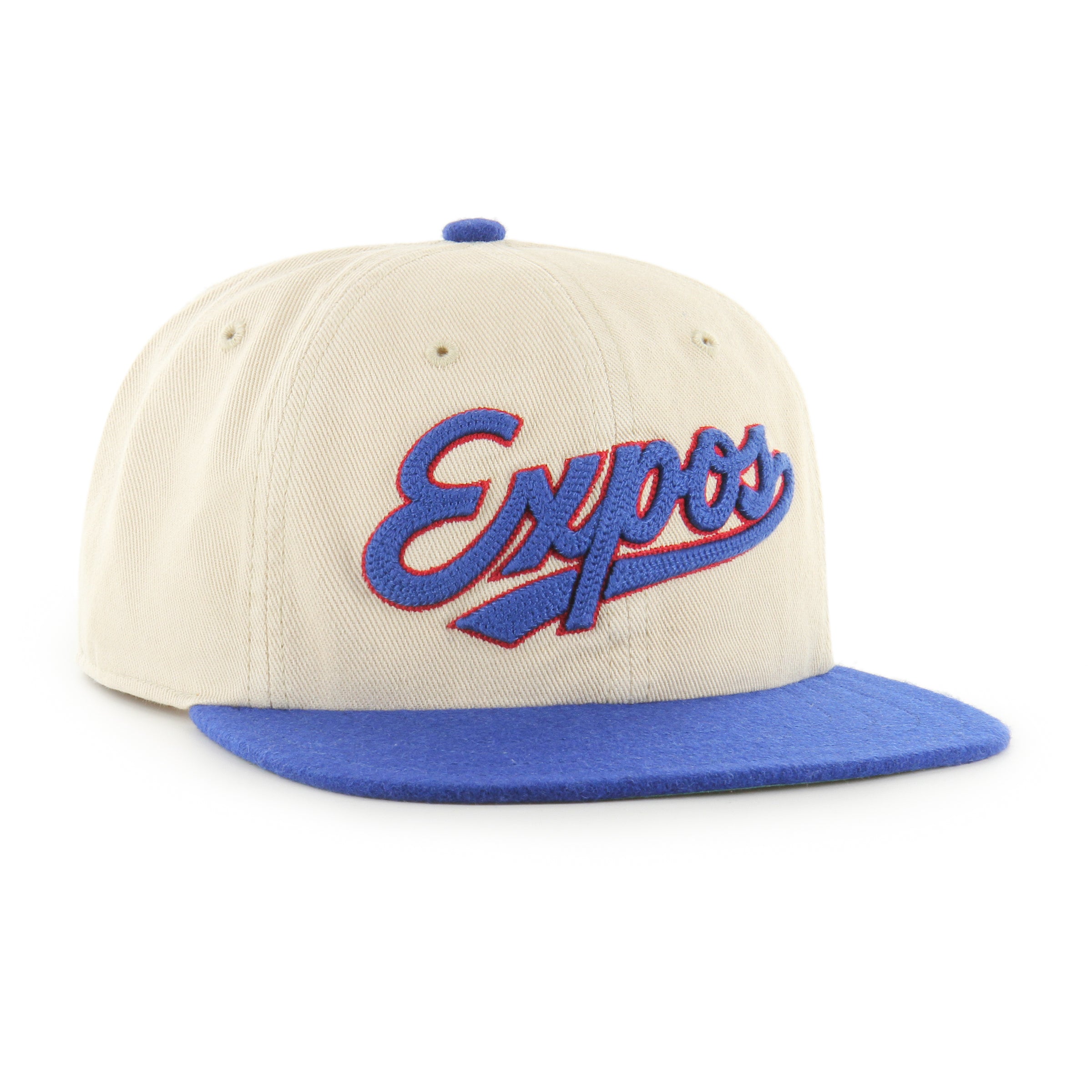 Casquette à visière snapback beige Captain RL Fieldstone des Expos de Montréal de la marque MLB 47 pour homme