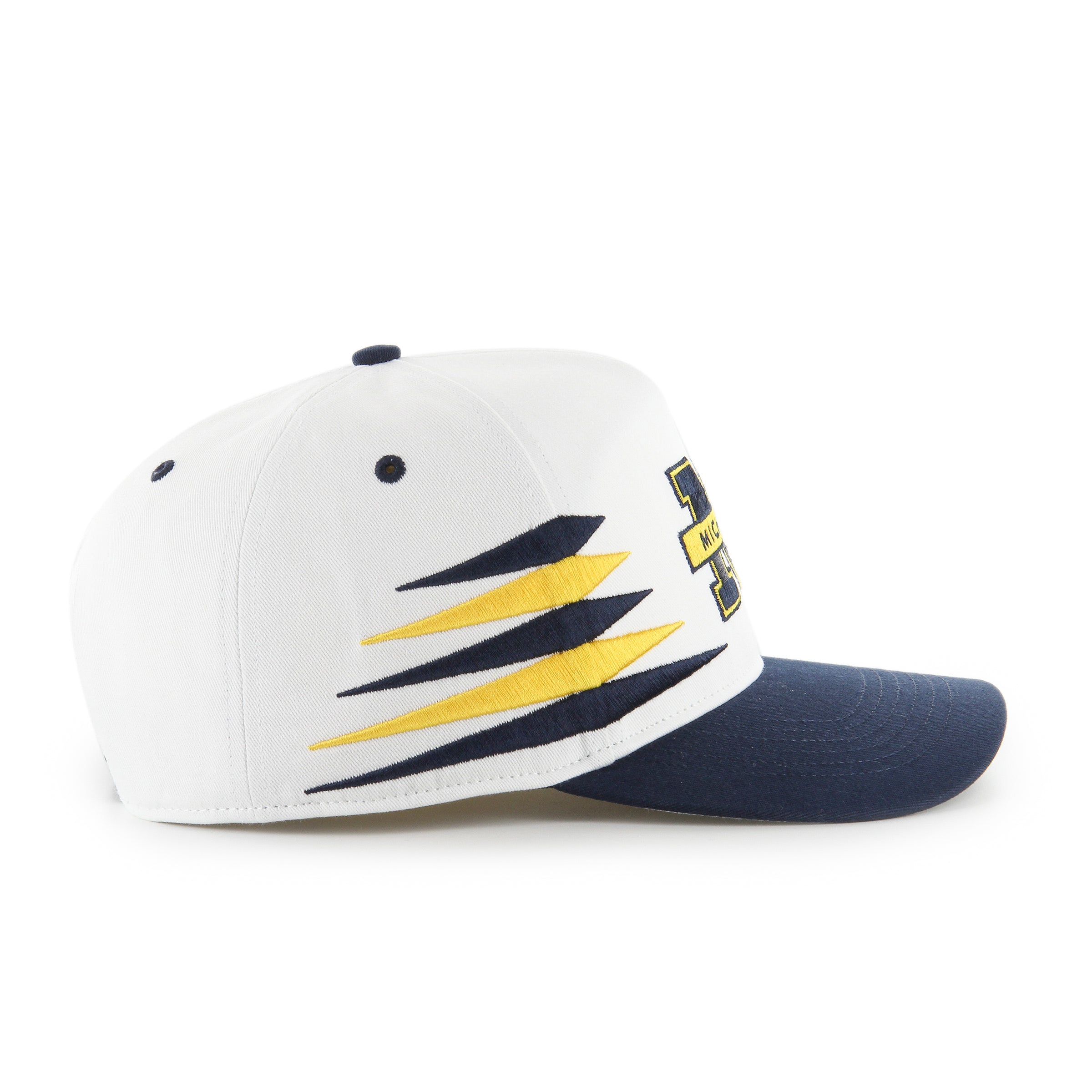 Michigan Wolverines NCAA 47 Brand Men's White Diamond Hitch Snapback Hat