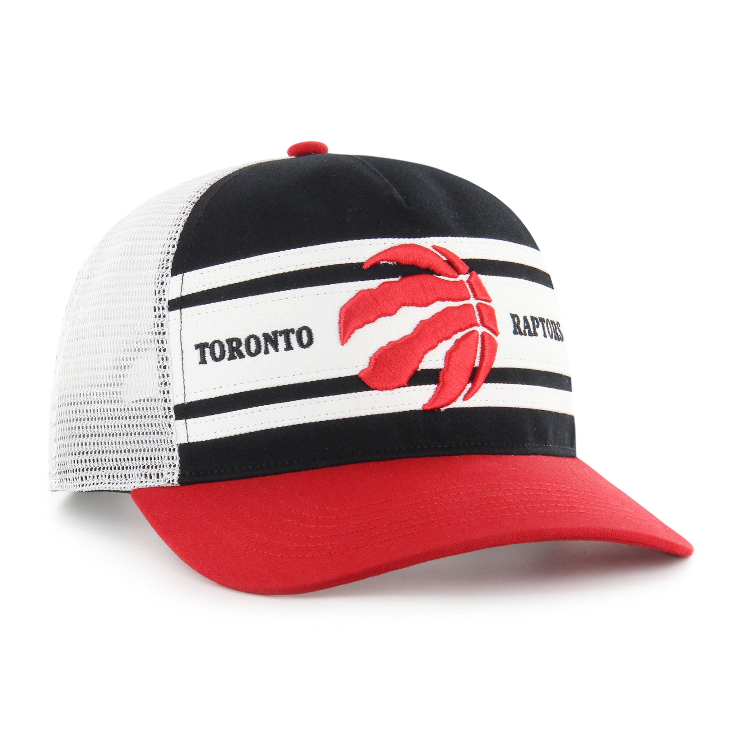 Casquette ajustable à rayures rouges et noires pour homme des Toronto Raptors NBA 47 Brand