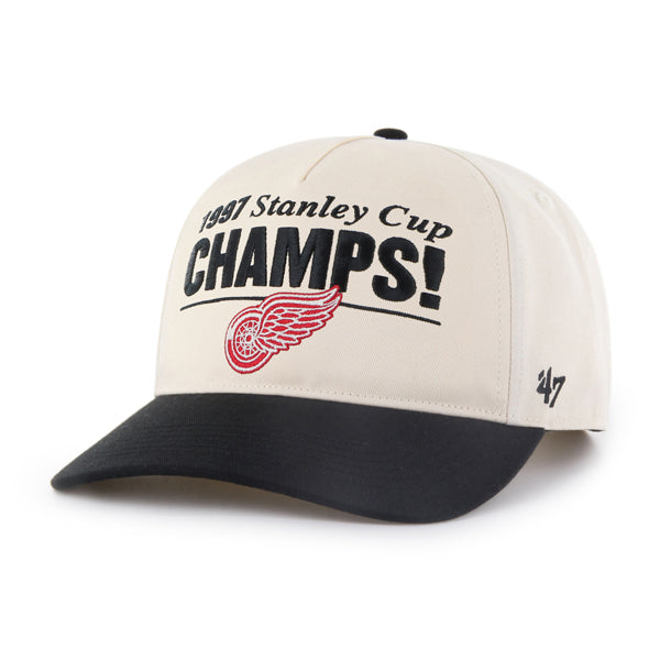 Casquette à visière plate beige et noire pour homme des Red Wings de Détroit de la LNH 47 Brand