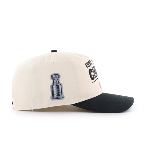 Casquette à visière plate beige et noire pour homme des Red Wings de Détroit de la LNH 47 Brand
