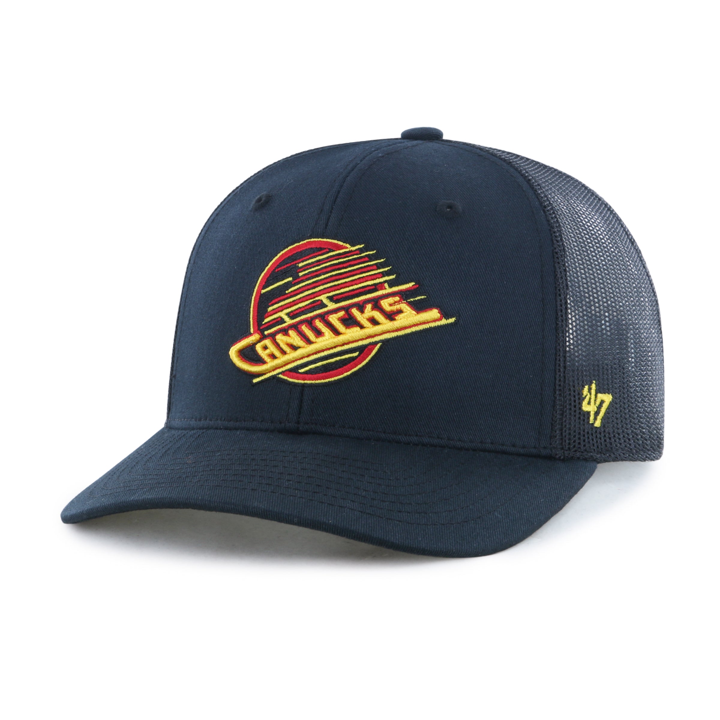 Vancouver Canucks NHL 47 Brand Men's Black Trucker Snapback