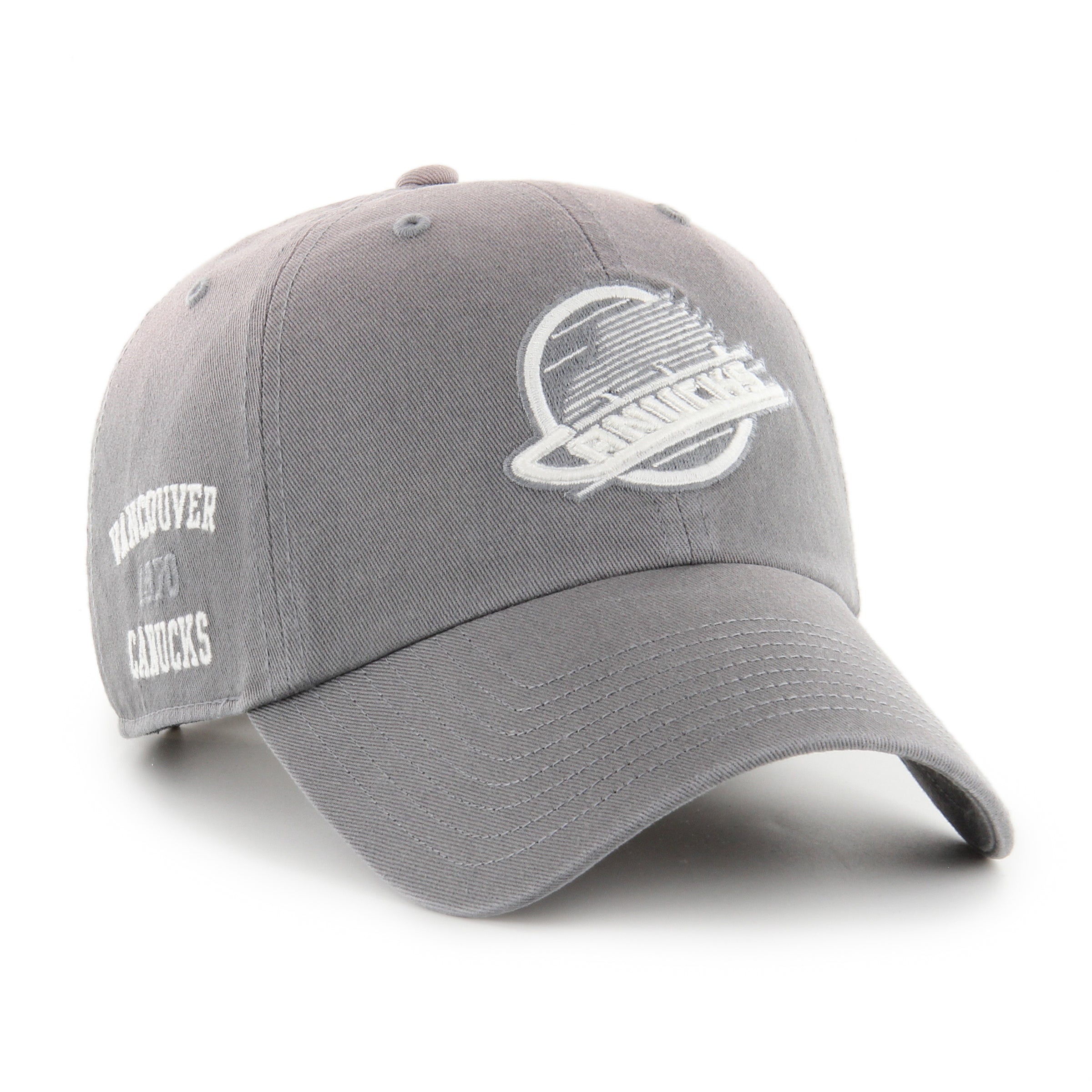 Vancouver Canucks NHL 47 Brand Men's Grey Dusted Truro Clean Up Adjustable Hat