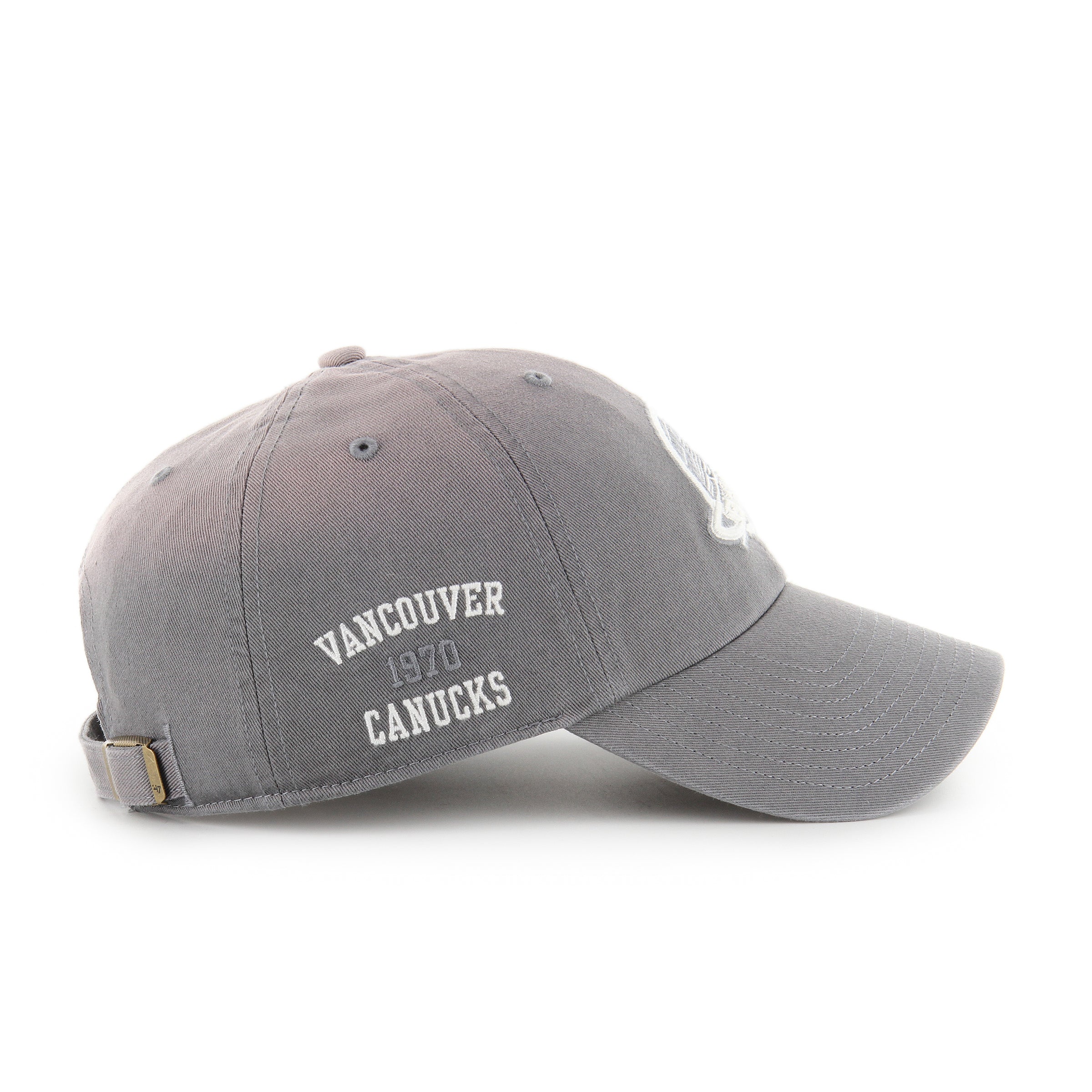 Vancouver Canucks NHL 47 Brand Men's Grey Dusted Truro Clean Up Adjustable Hat