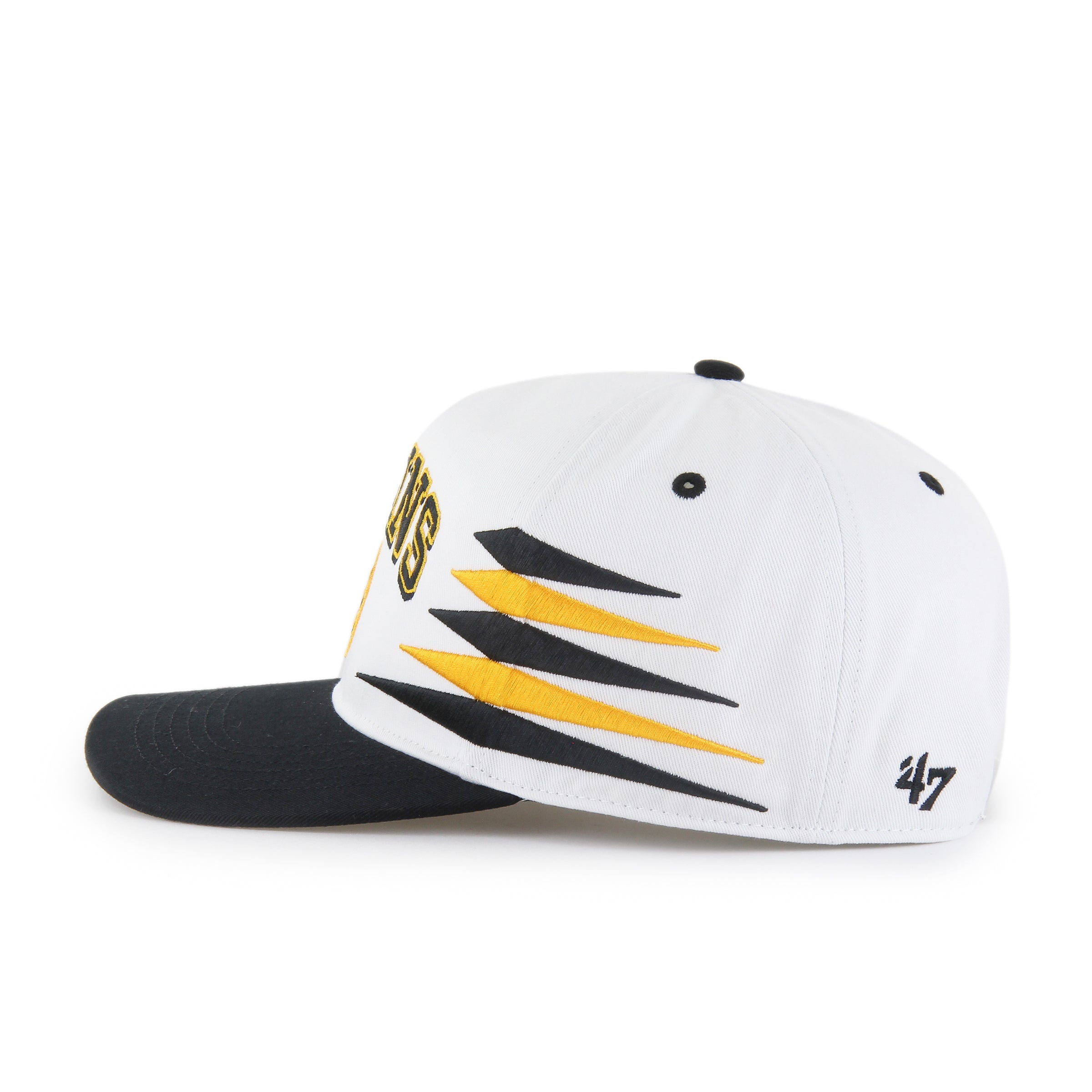 Boston Bruins NHL 47 Brand Men's White Diamond Hitch Snapback Hat