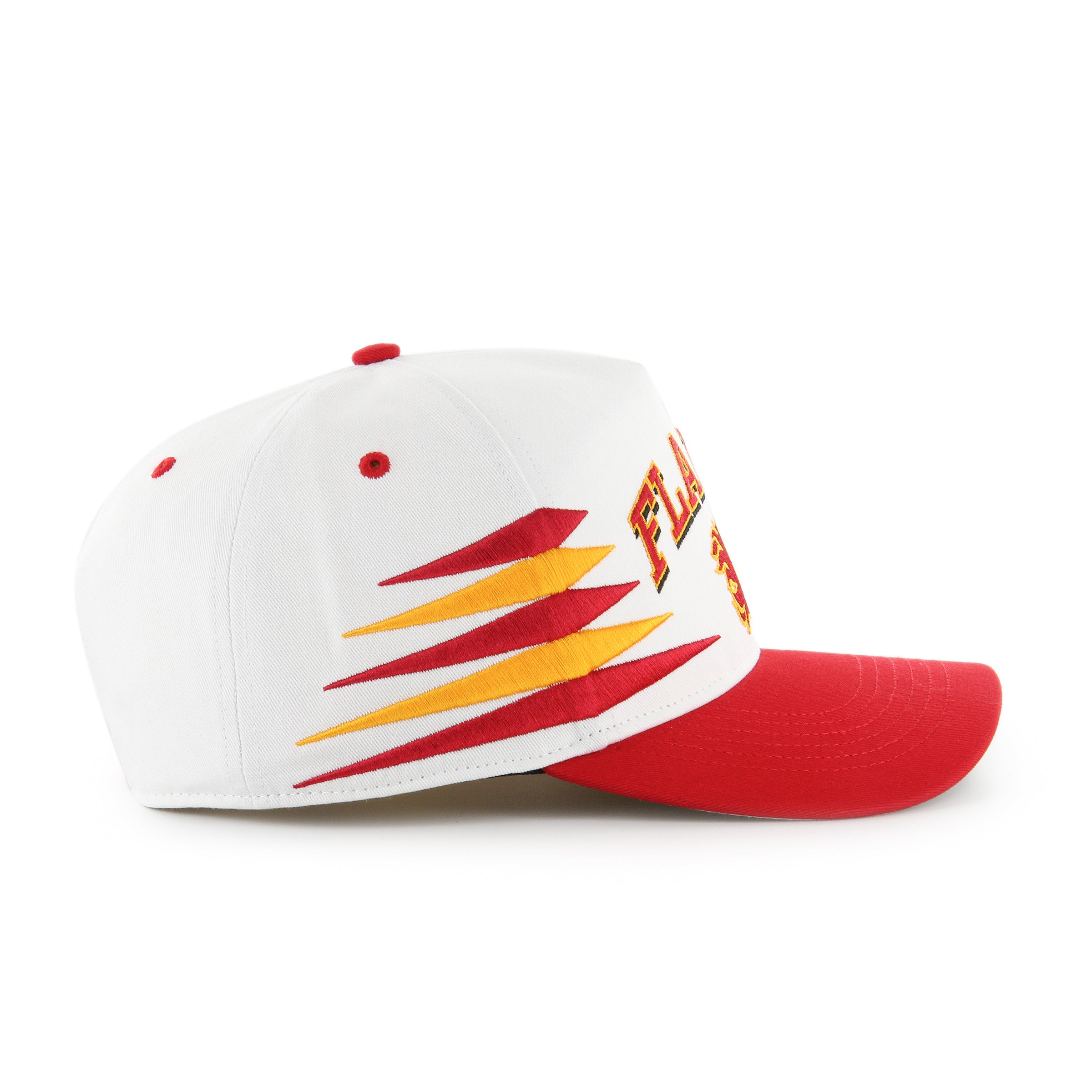 Calgary Flames NHL 47 Brand Men's White Diamond Hitch Snapback Hat
