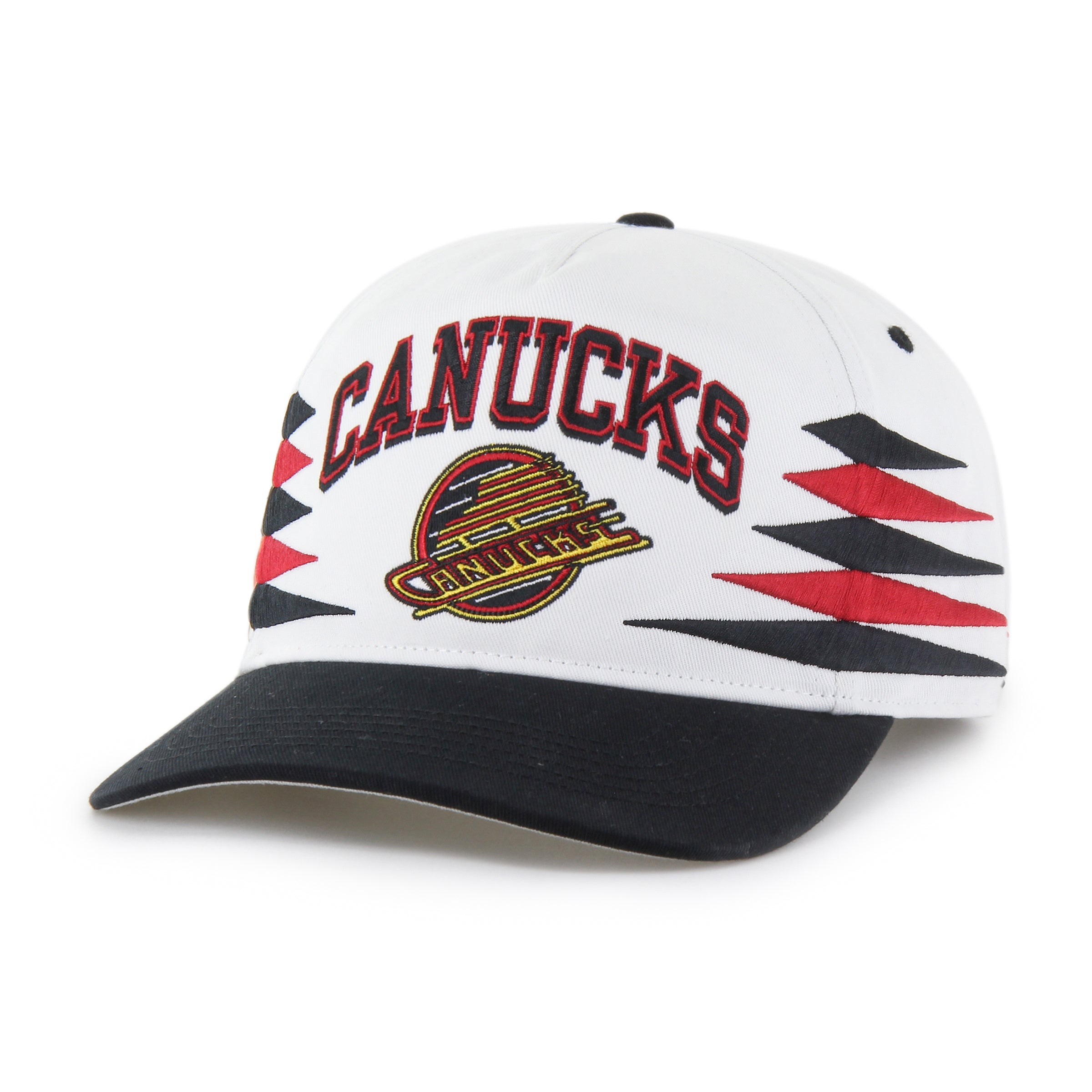 Vancouver Canucks NHL 47 Brand Men's White Diamond Hitch Snapback Hat