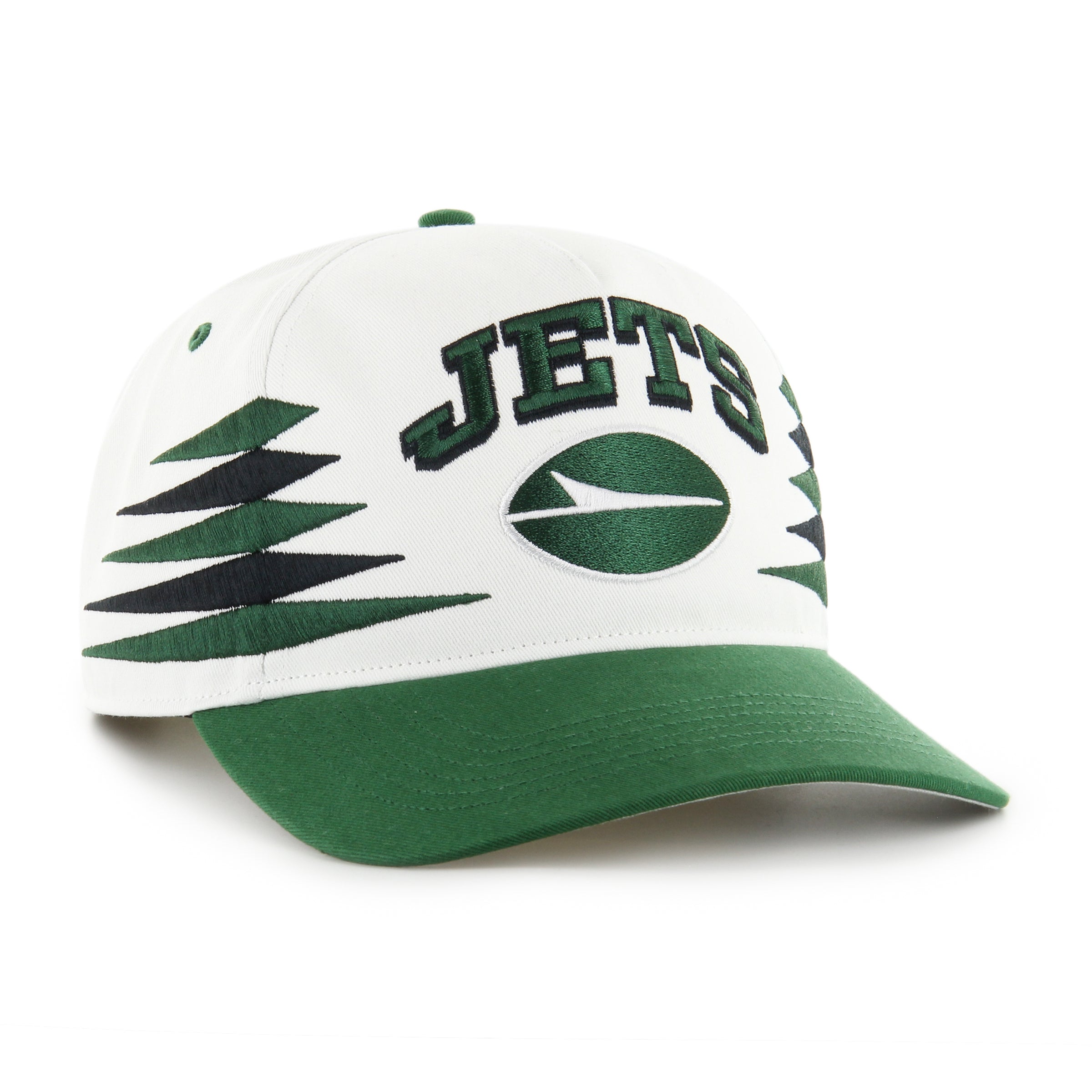 New York Jets NFL 47 Brand Men's White Diamond Hitch Snapback Hat