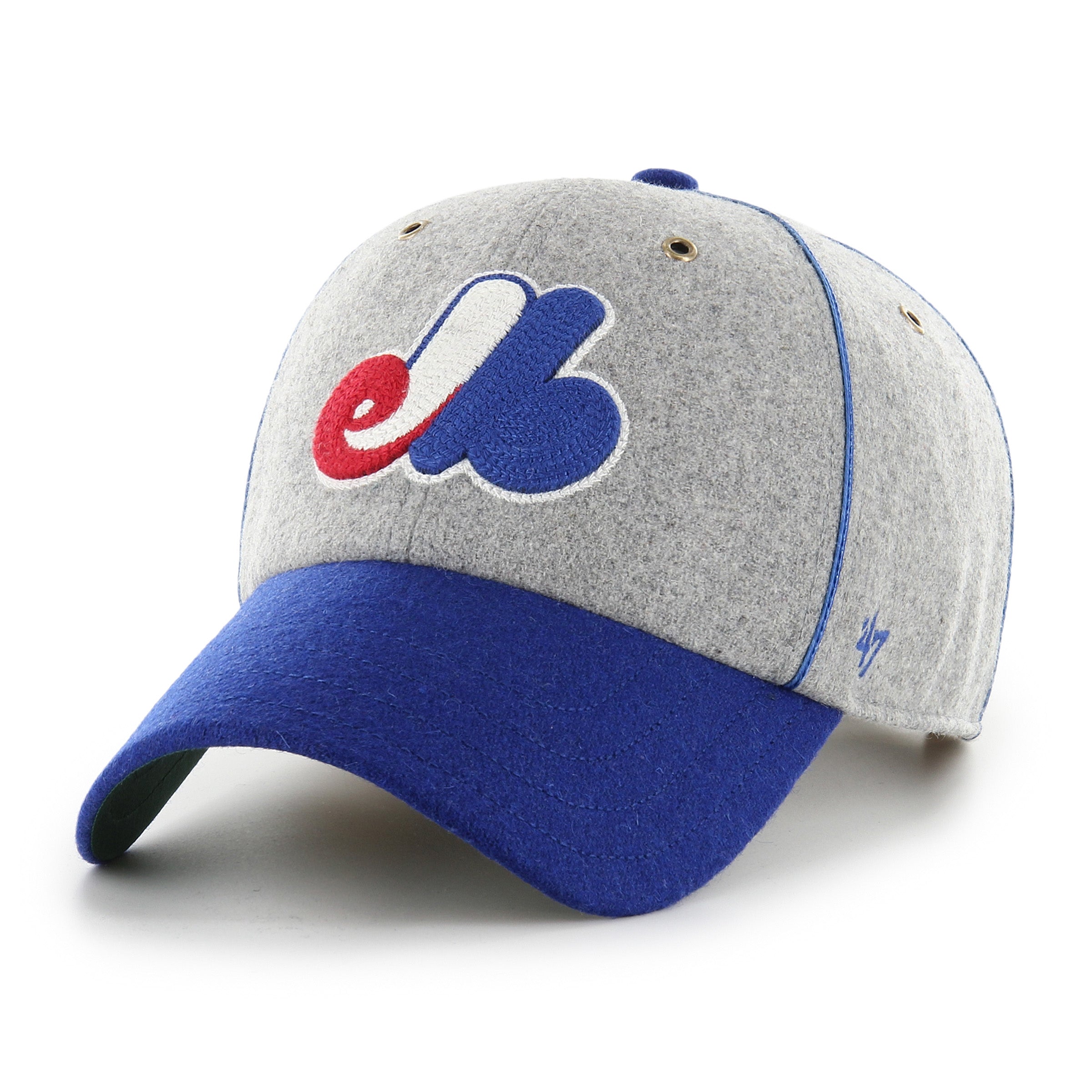 Casquette ajustable en feutre gris Brocke Clean Up pour homme des Expos de Montréal de la marque MLB 47