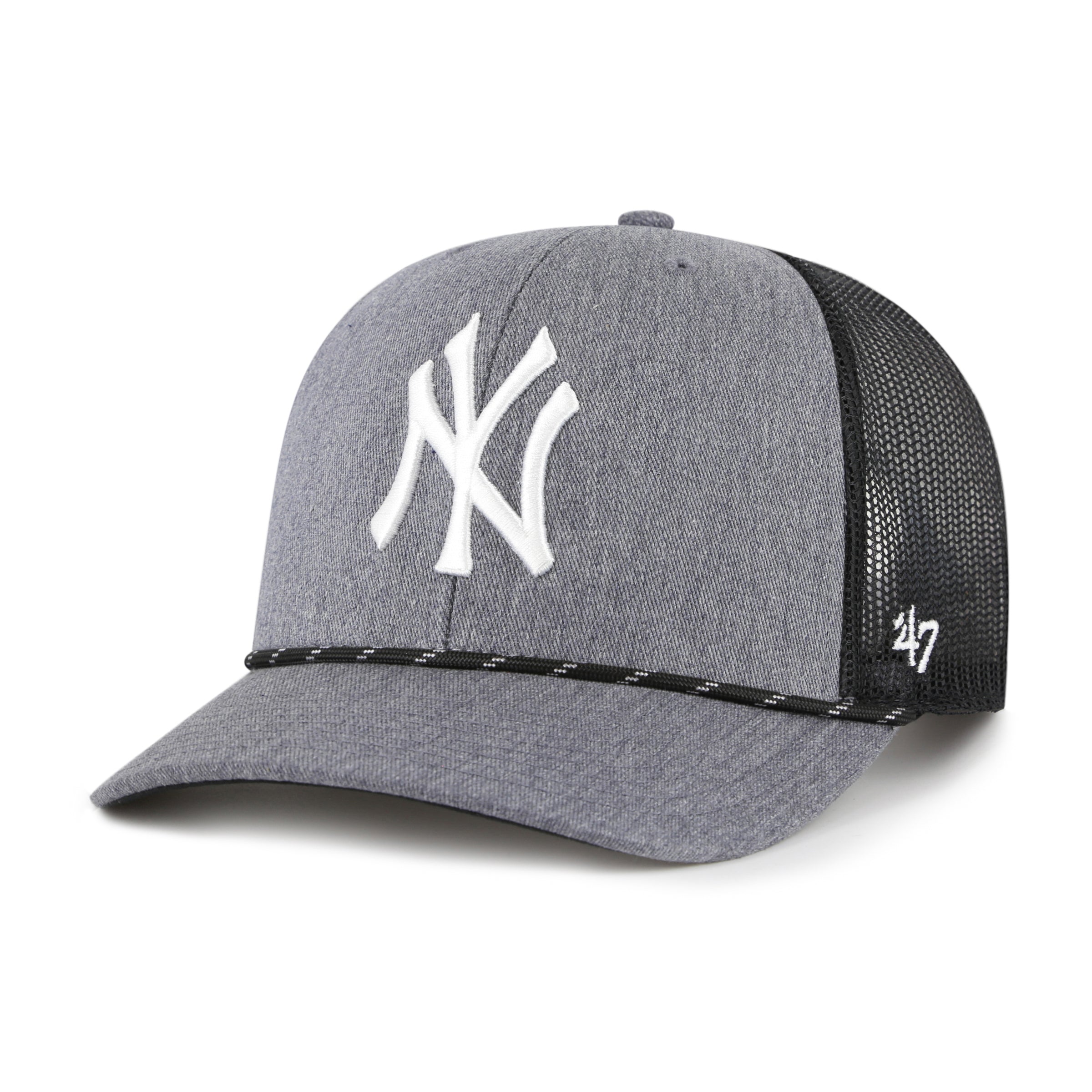New York Yankees MLB 47 Brand Men's Carbon Rope Trucker Snapback