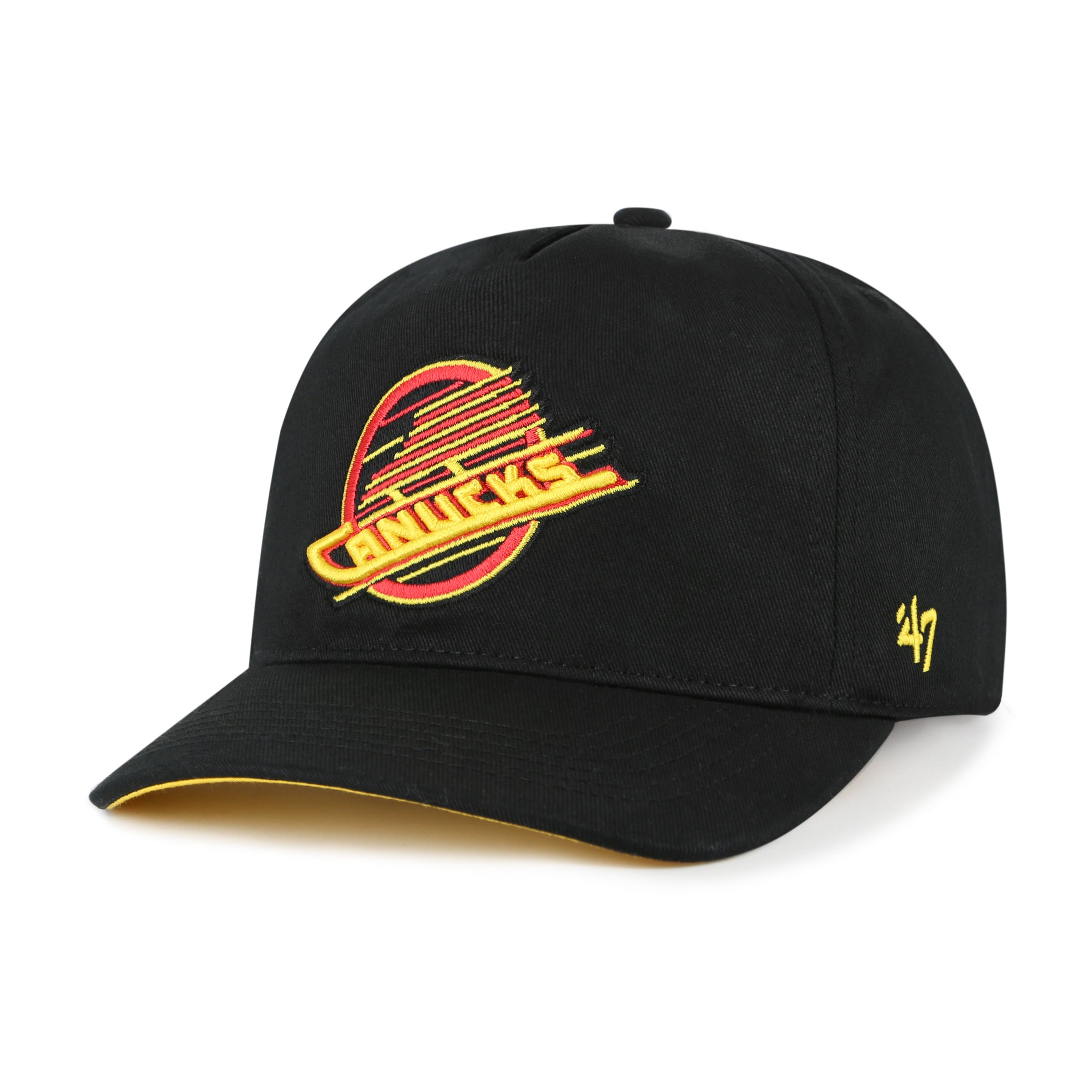 Casquette ajustable noire Hitch pour homme de la marque NHL 47 des Canucks de Vancouver