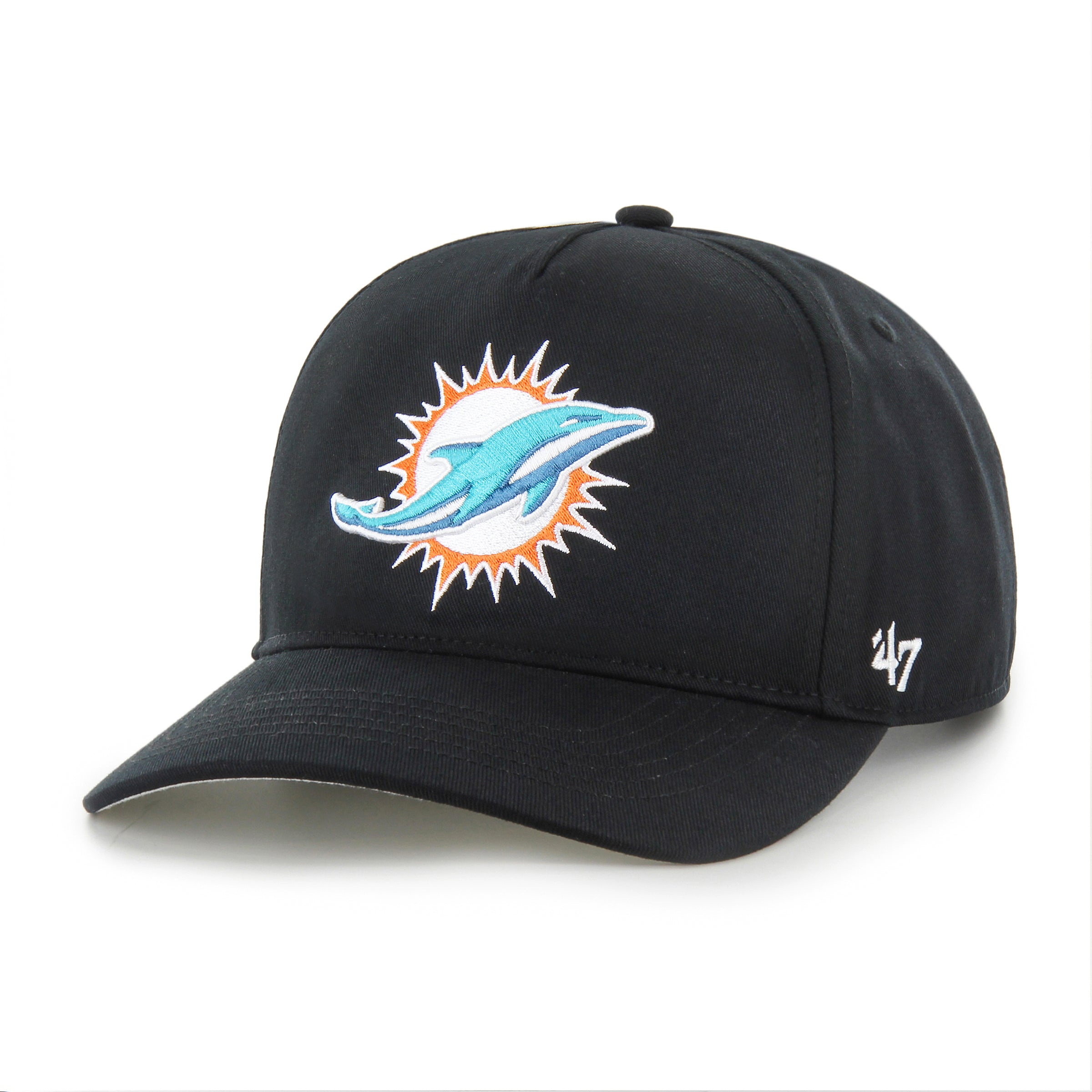 Casquette ajustable noire Hitch pour homme des Miami Dolphins NFL 47 Brand