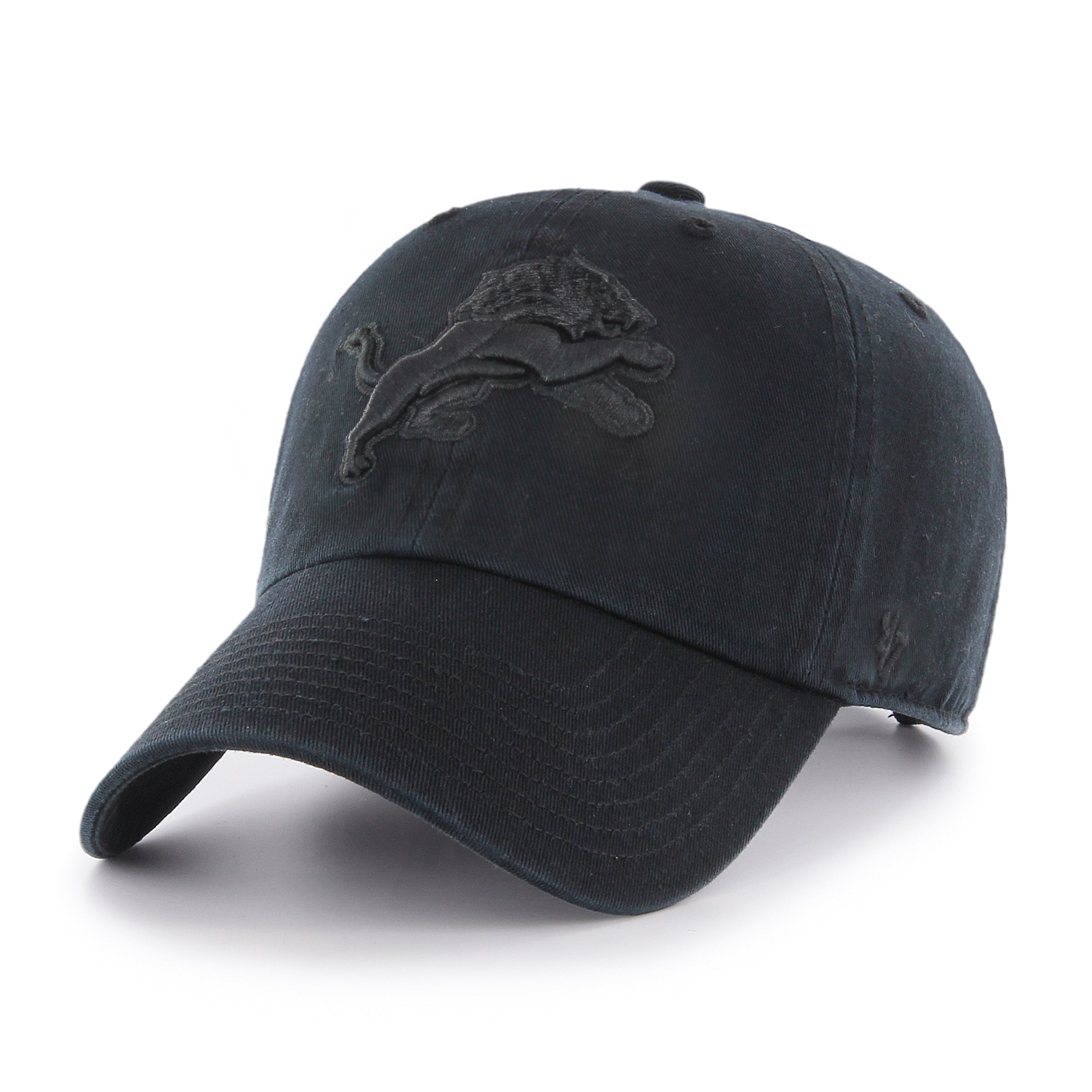 Casquette ajustable NFL 47 Brand pour homme des Lions de Détroit, motif noir sur noir