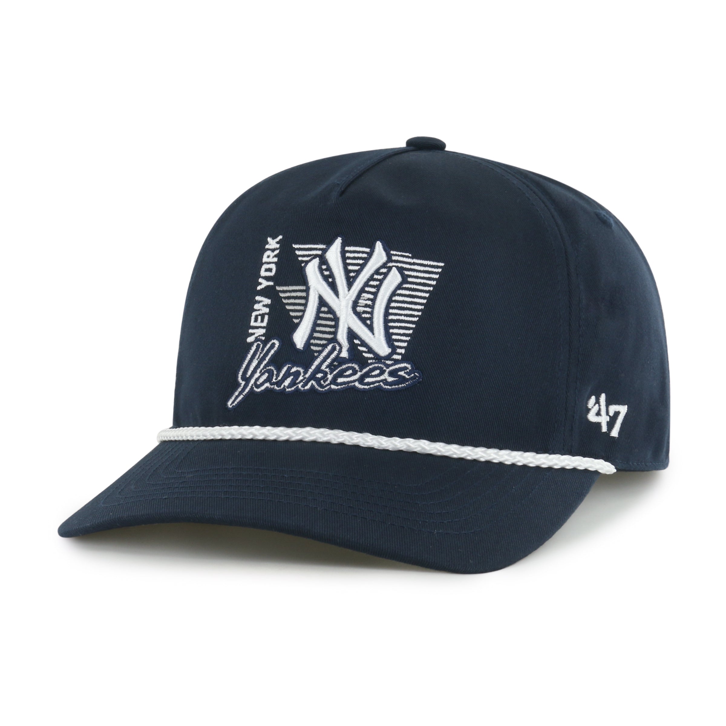 Casquette snapback MLB 47 Brand pour homme, bleu marine, avec corde à nouer, des Yankees de New York