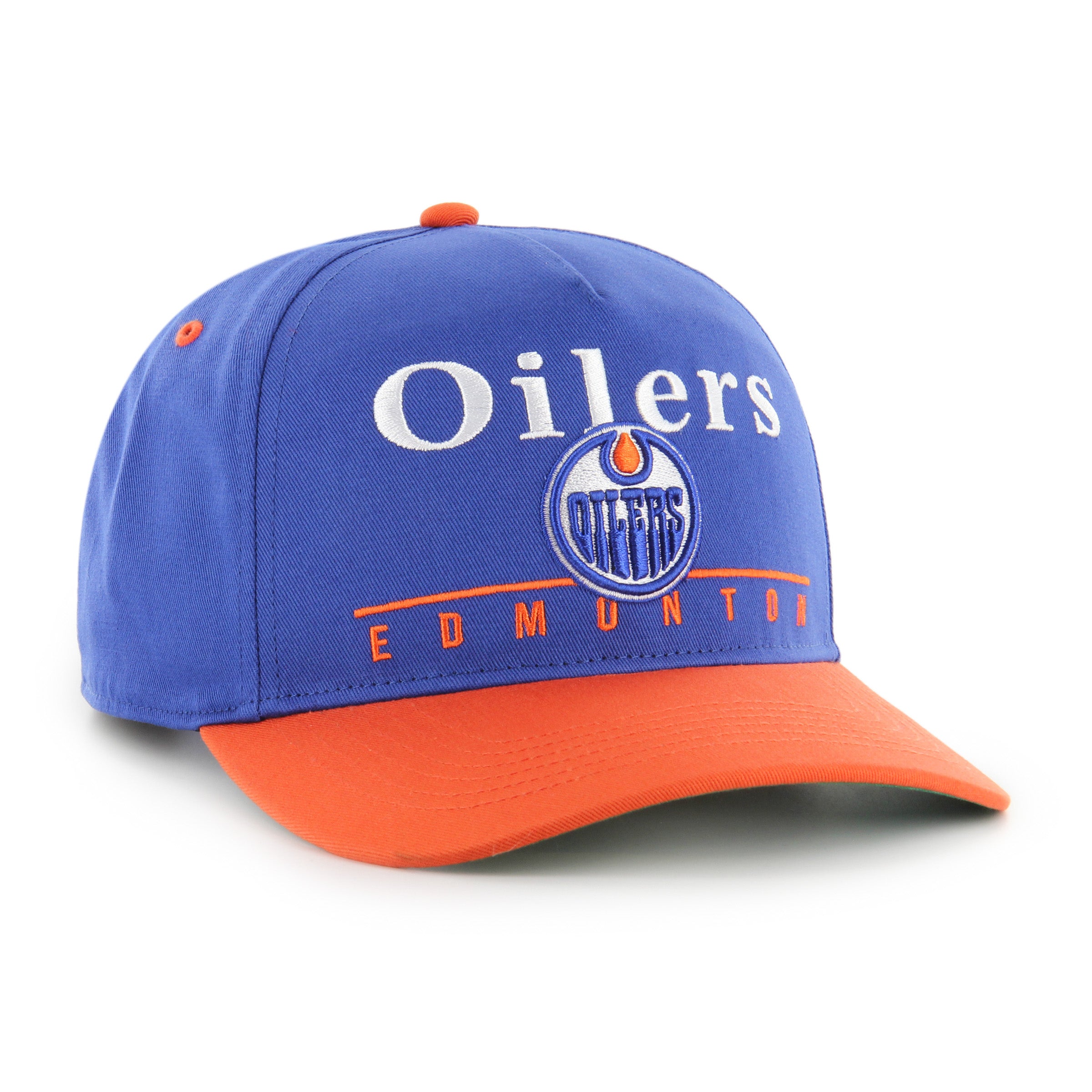 Casquette snapback Super Hitch bleu roi/orange des Oilers d'Edmonton de la LNH pour homme