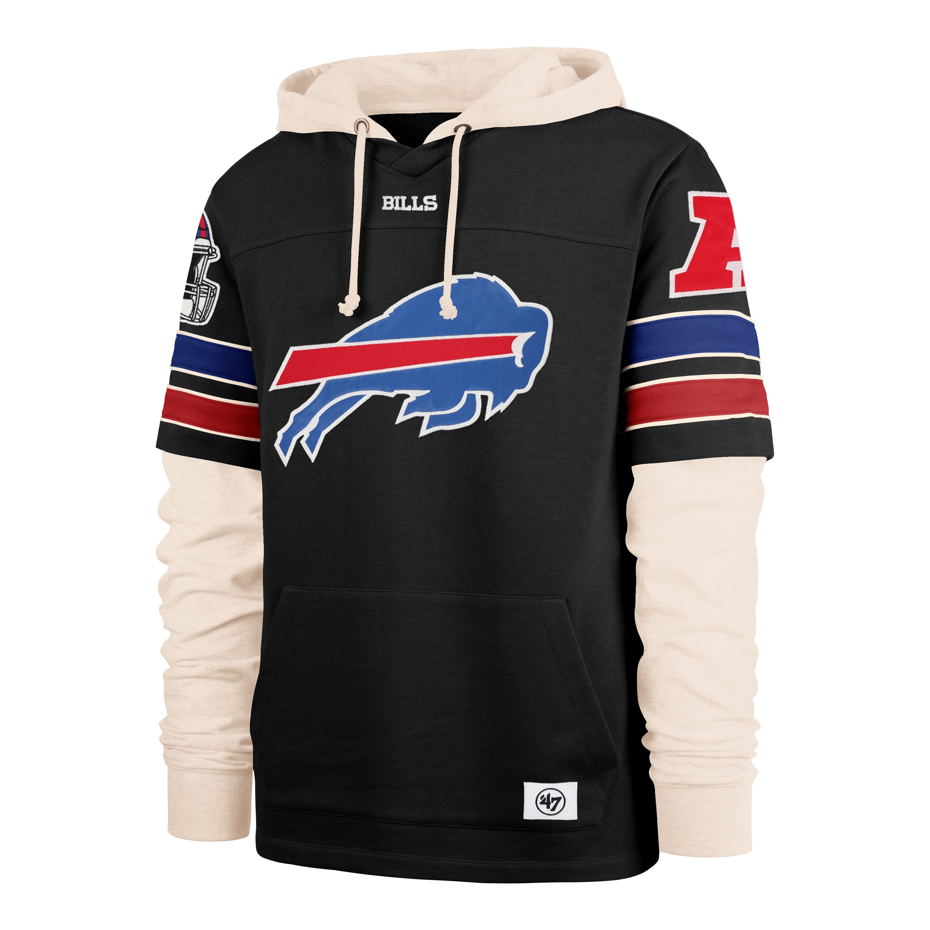 Buffalo Bills NFL 47 Brand Men's Black Split Zone Cornerback Duo Lacer Hoodie