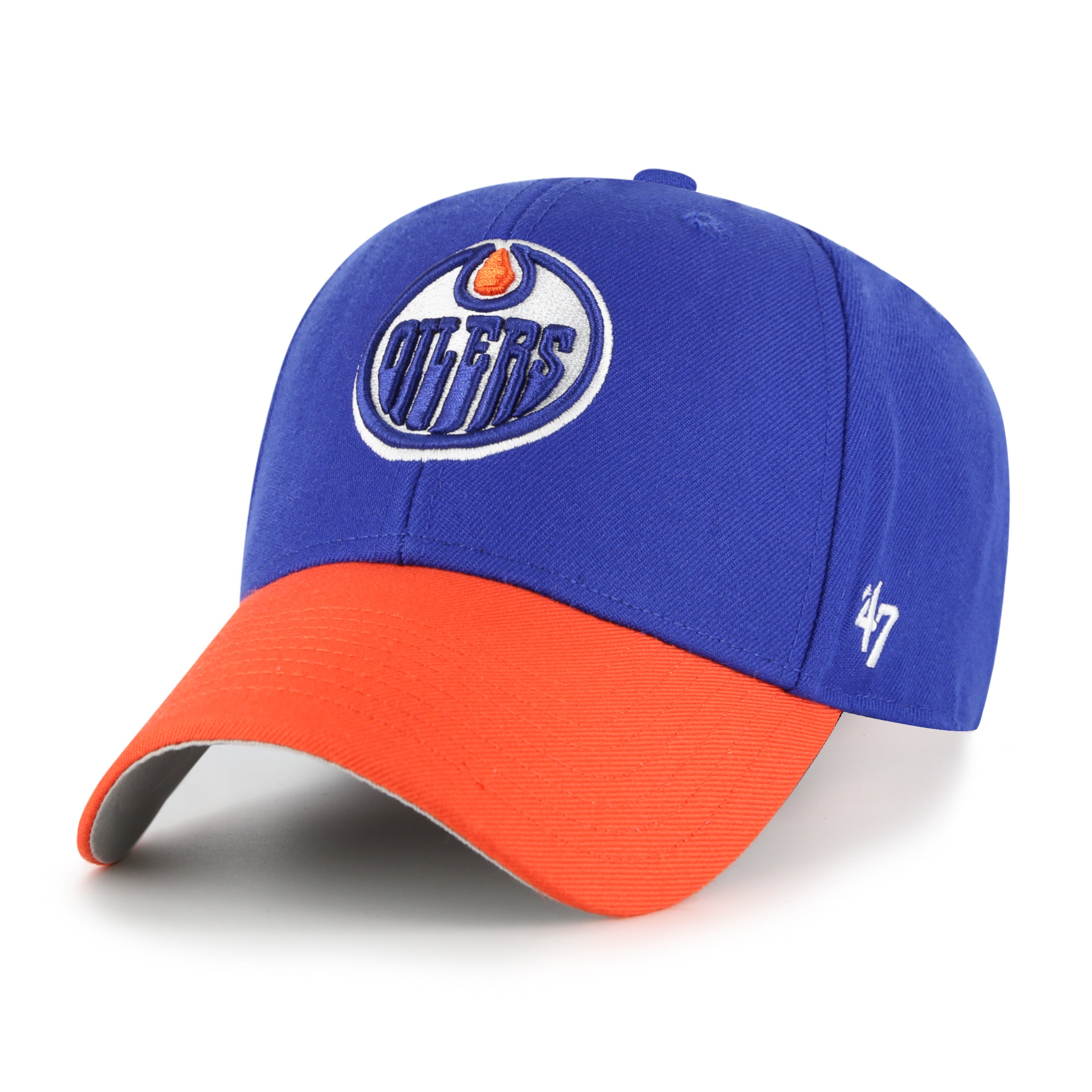 Casquette ajustable bicolore royale MVP pour homme des Oilers d'Edmonton de la LNH 47 Brand