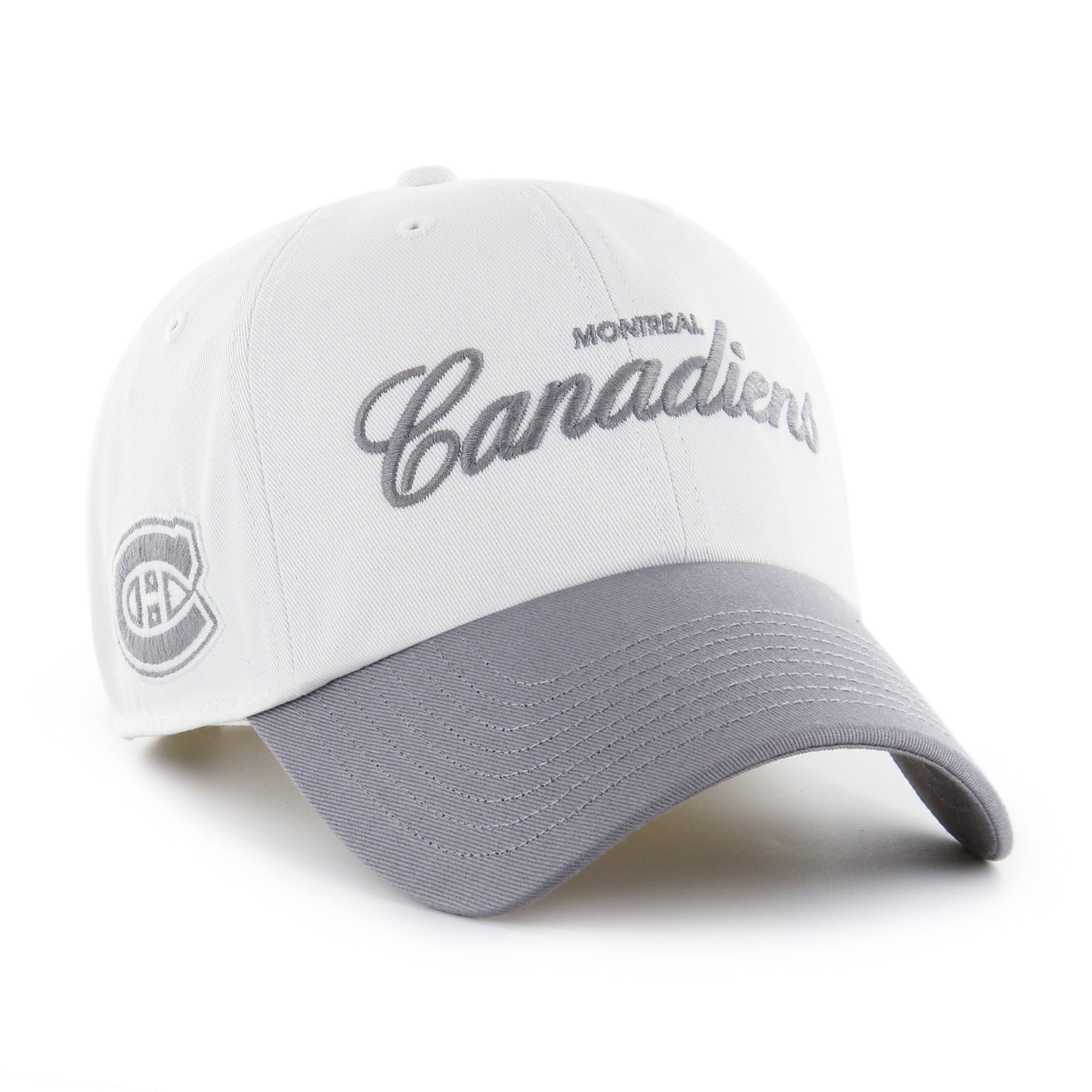 Montreal Canadiens NHL 47 Brand Men's Wolf Grey Foundational Clean Up Adjustable Hat