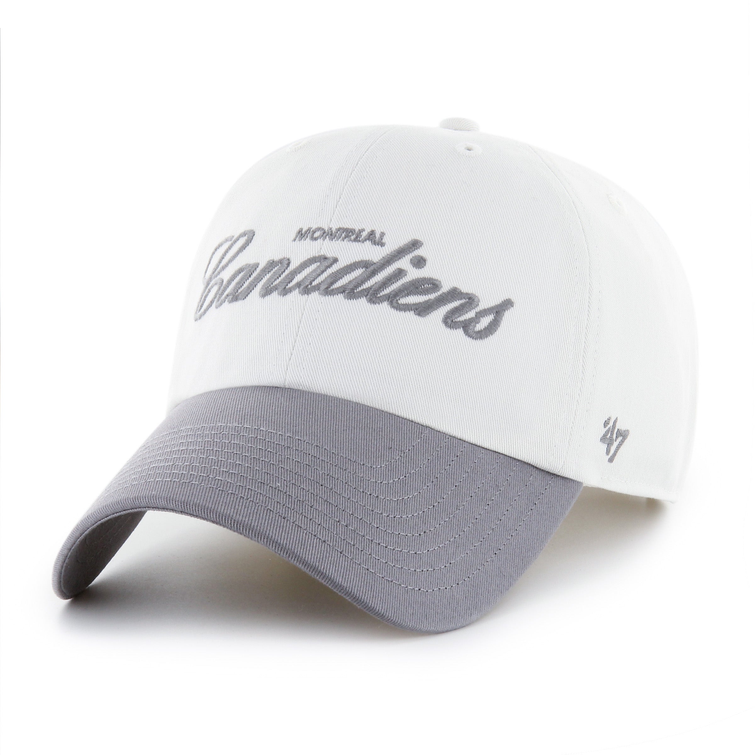 Montreal Canadiens NHL 47 Brand Men's Wolf Grey Foundational Clean Up Adjustable Hat