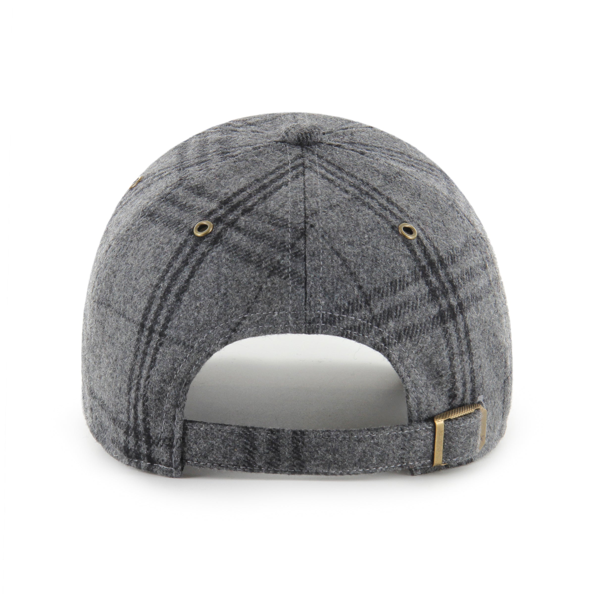 Montreal Canadiens NHL 47 Brand Men's Grey Black Plaid Windowpane Clean Up Adjustable Hat