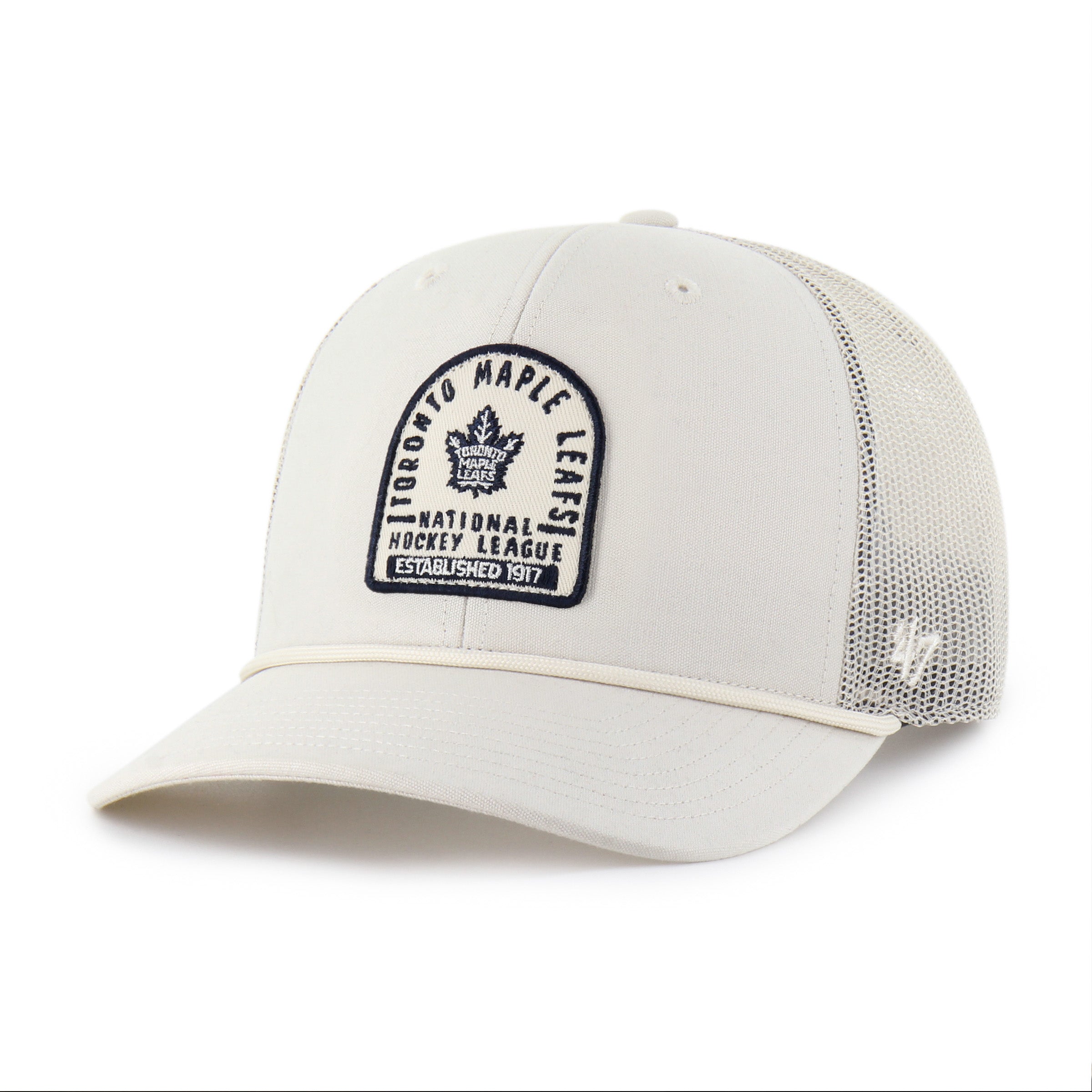 Toronto Maple Leafs NHL 47 Brand Men's Beige Monument Rope Trucker Snapback