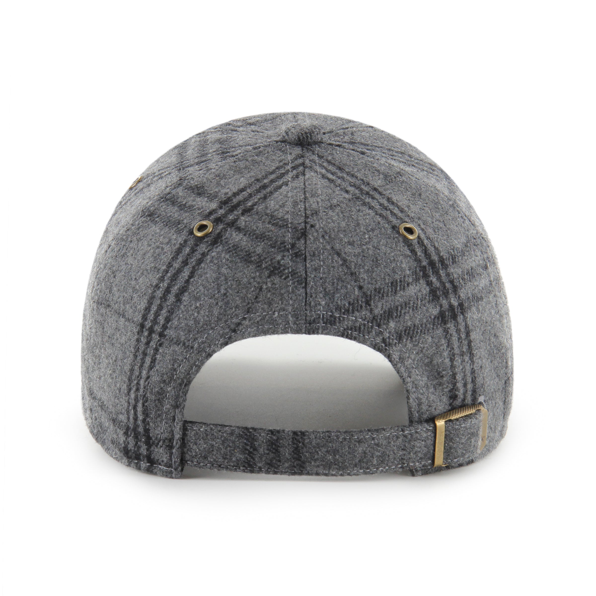 Toronto Maple Leafs NHL 47 Brand Men's Grey Black Plaid Windowpane Clean Up Adjustable Hat