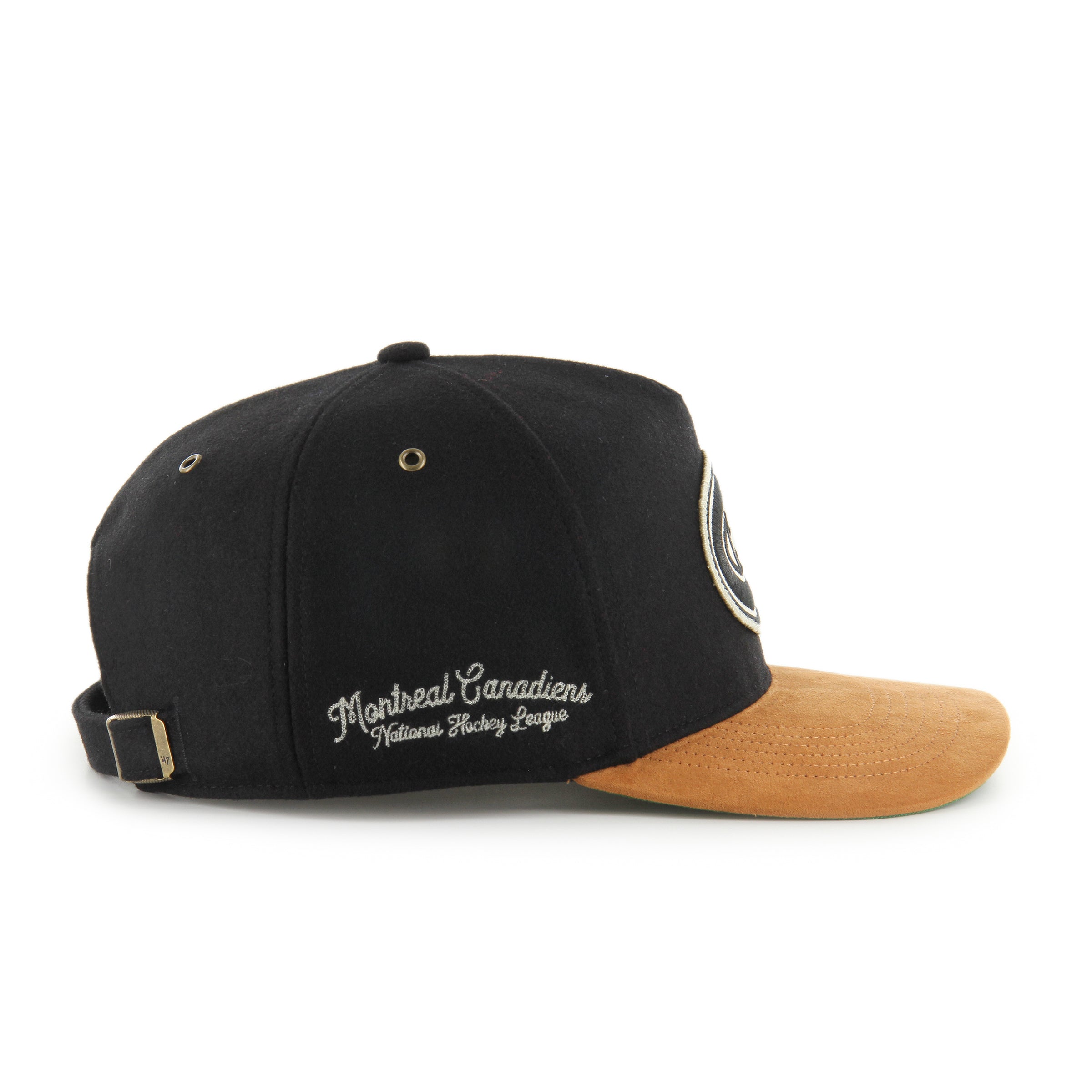 Montreal Canadiens NHL 47 Brand Men's Black Golden Age Hitch Adjustable Hat