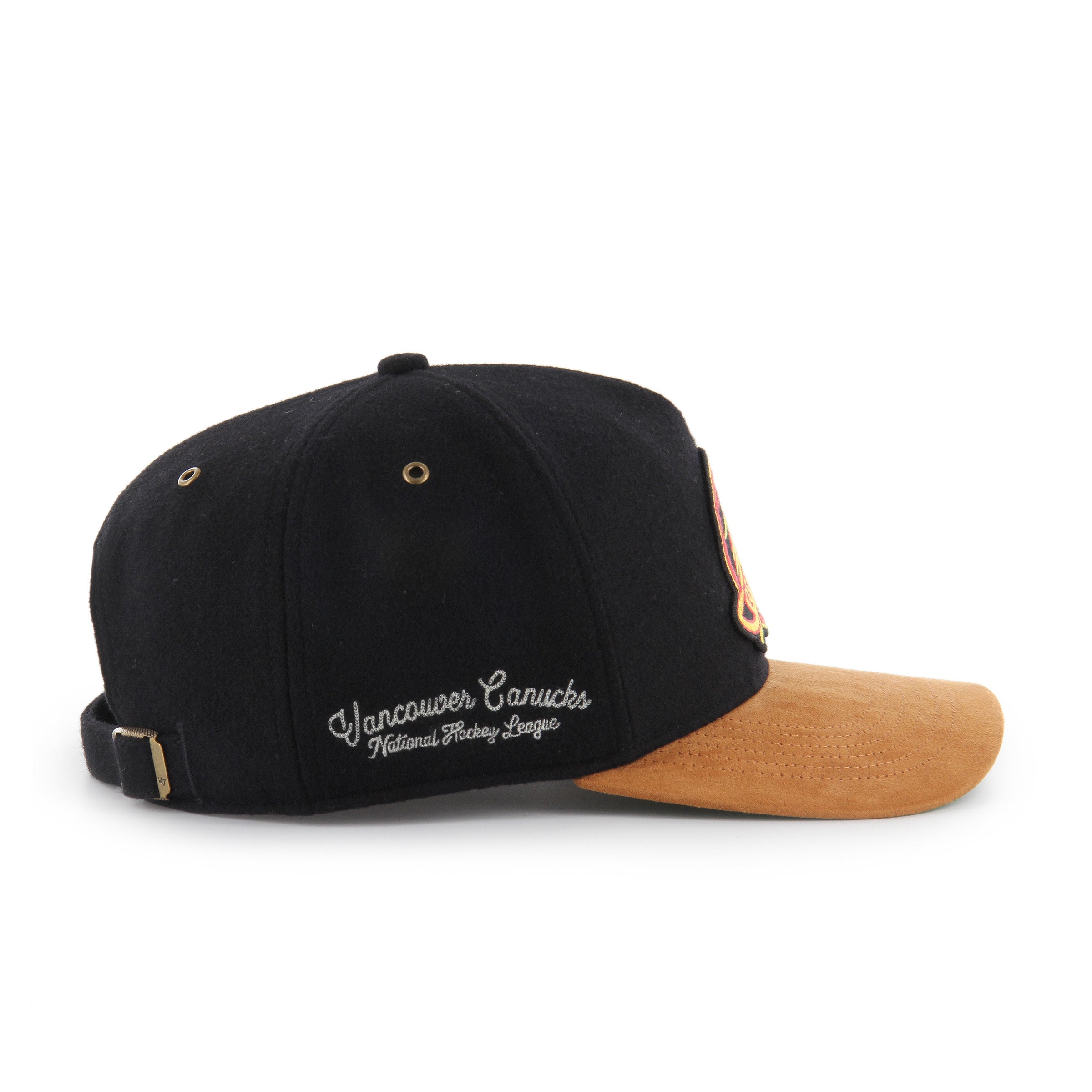 Vancouver Canucks NHL 47 Brand Men's Black Golden Age Hitch Adjustable Hat