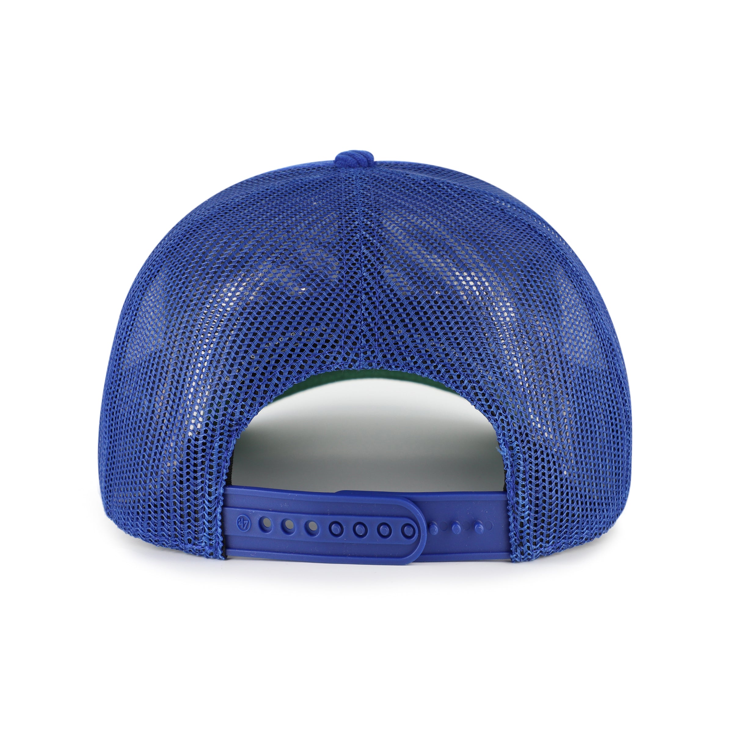 Edmonton Oilers NHL 47 Brand Men's Royal Double Header Mesh Hitch Snapback