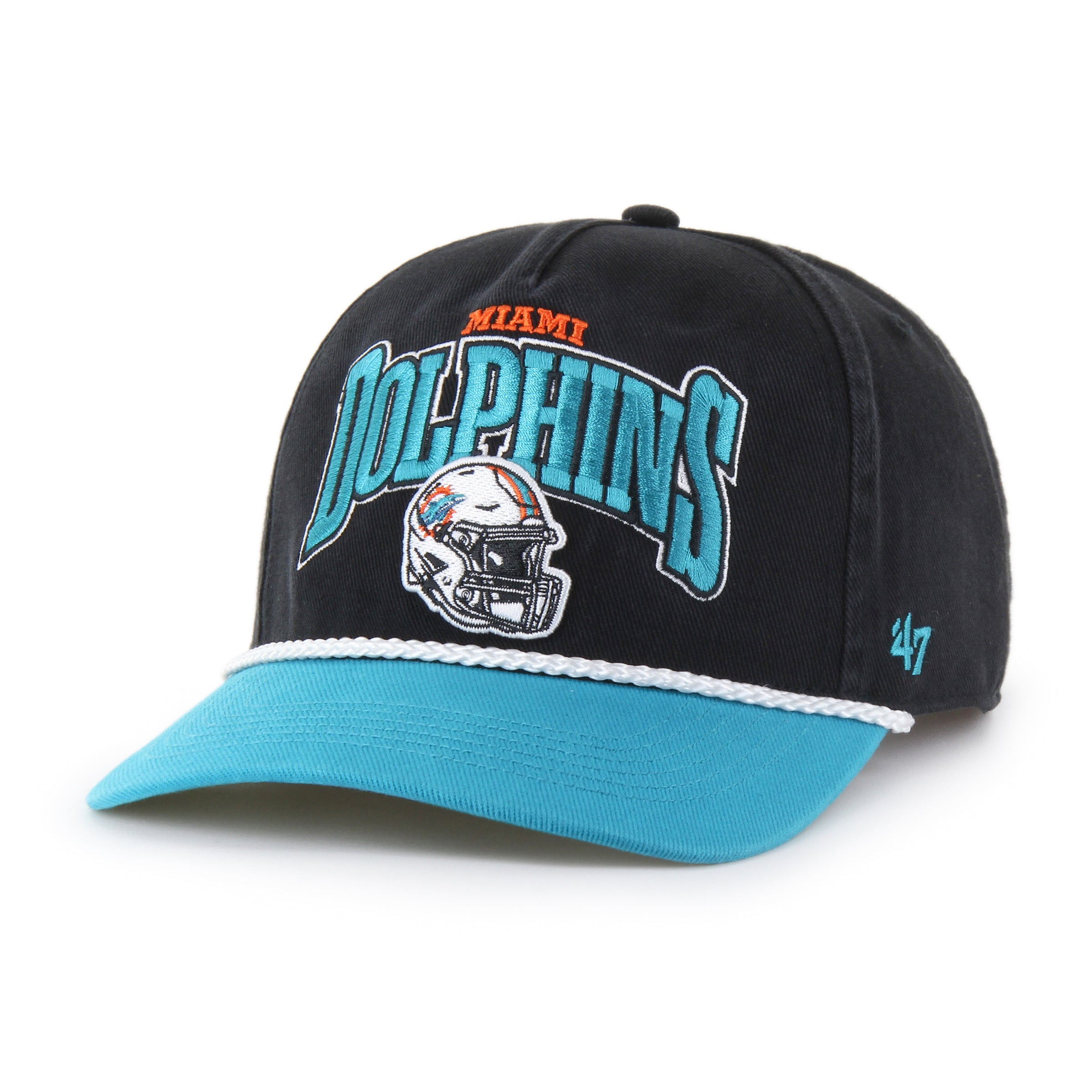 Miami Dolphins NFL 47 Brand Men's Black Palermo Hitch Snapback Hat