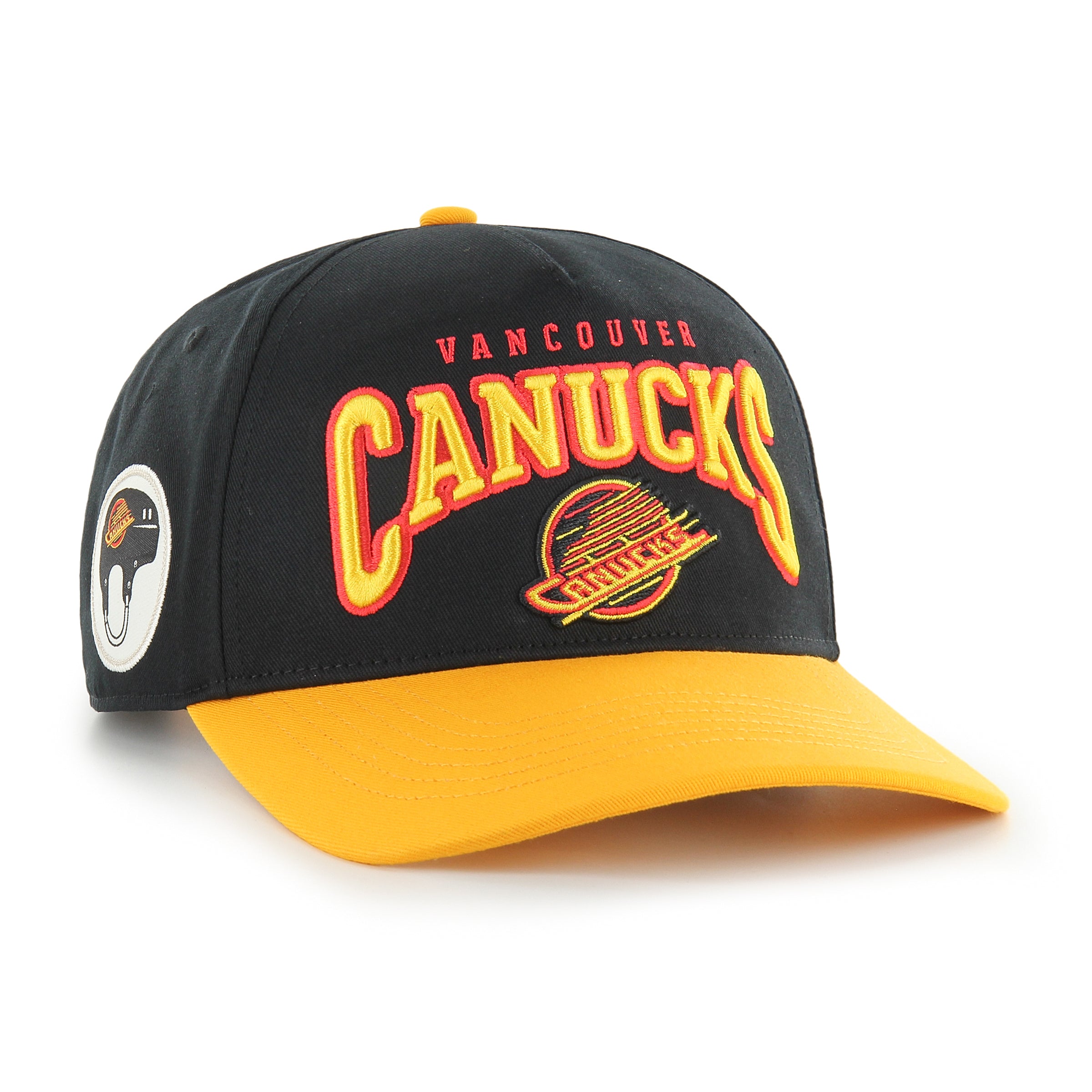 Casquette de chantier noire pour homme Vancouver Canucks NHL 47 Brand à fermeture snapback