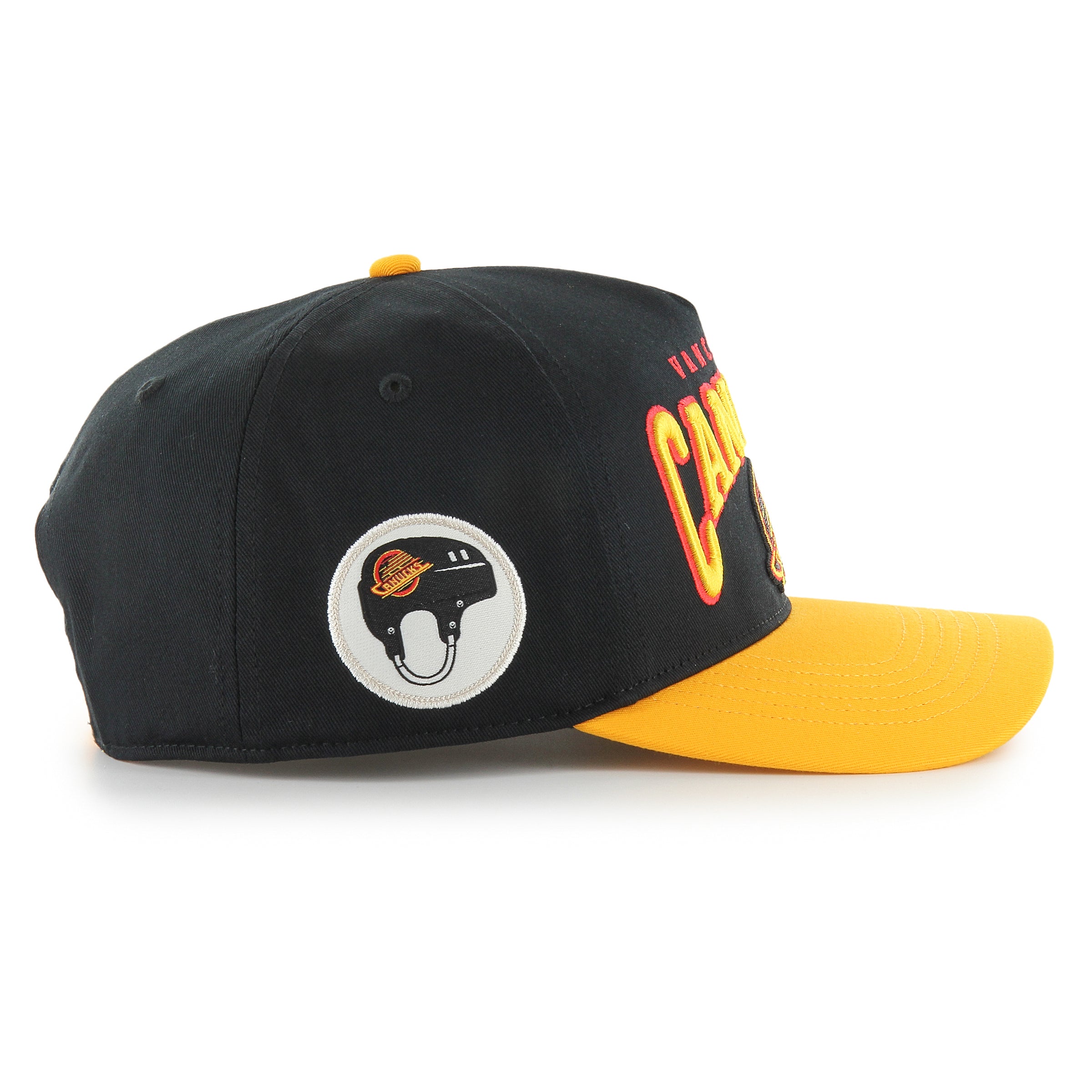 Casquette de chantier noire pour homme Vancouver Canucks NHL 47 Brand à fermeture snapback