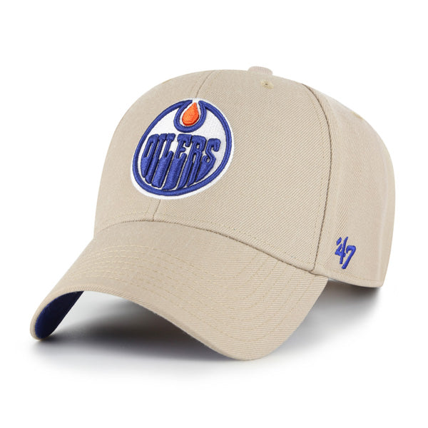 Casquette snapback MVP Sure Shot kaki pour homme des Oilers d'Edmonton de la LNH 47 Brand