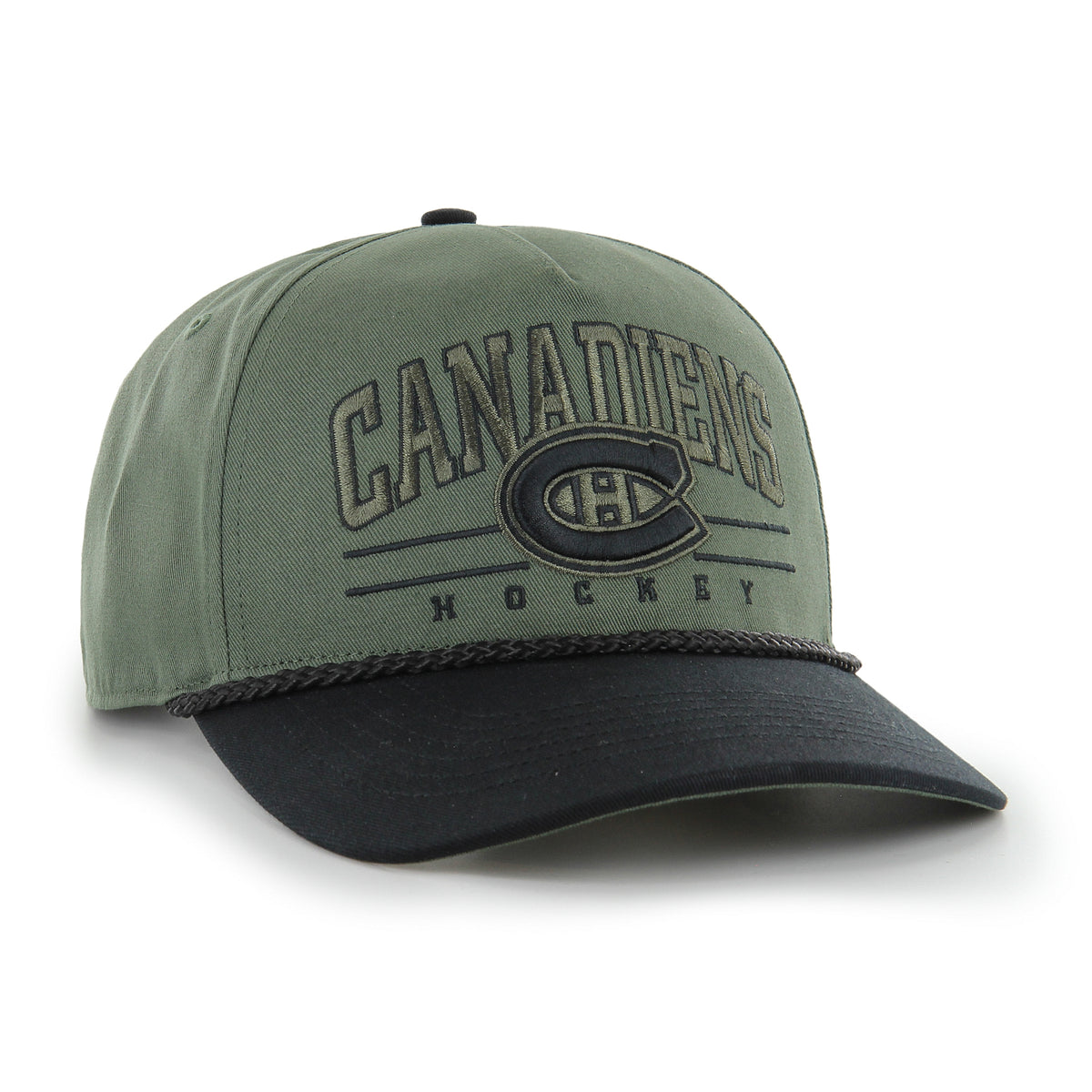 Casquette ajustable Roscoe verte pour homme de la LNH des Canadiens de Montréal, avec option corde