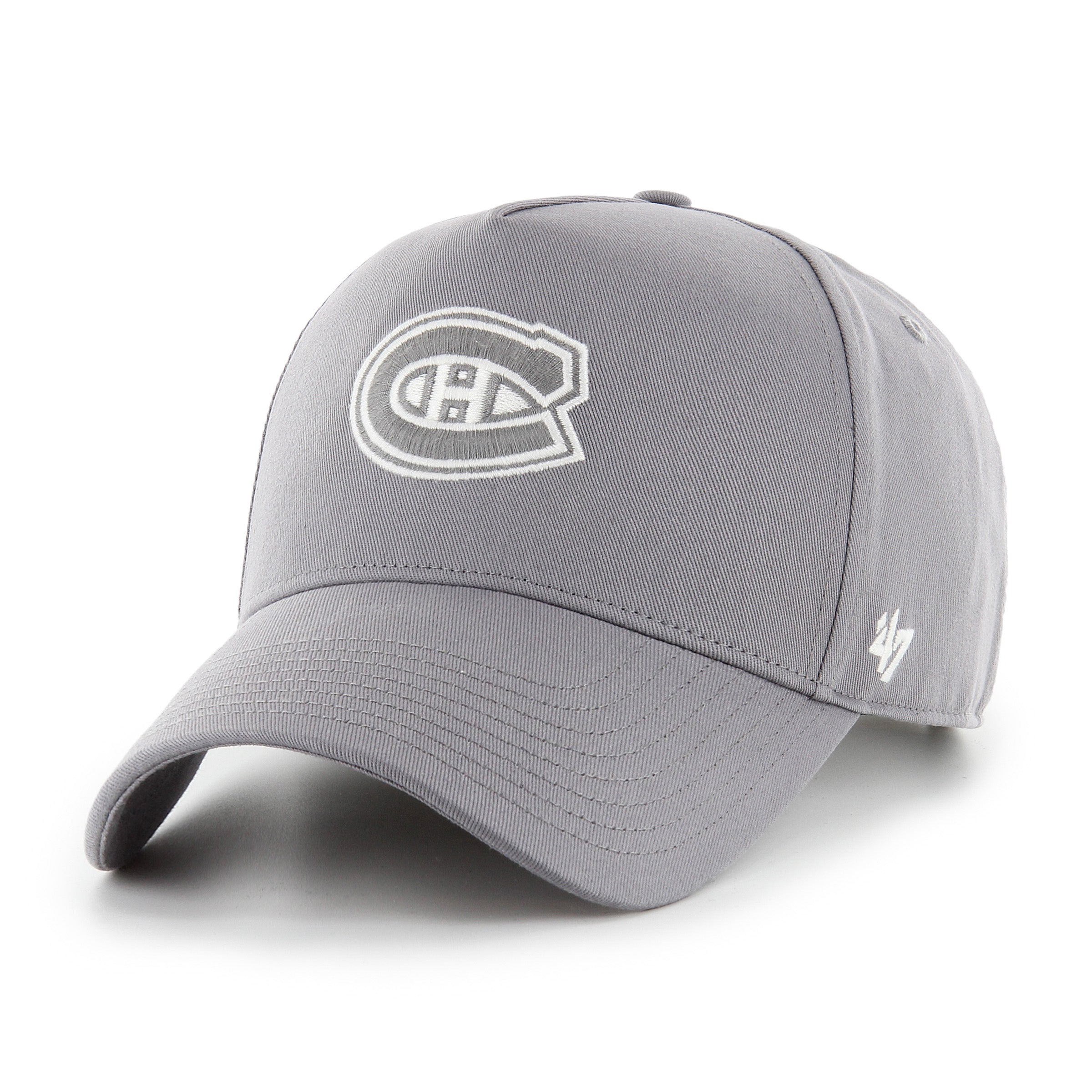 Montreal Canadiens NHL 47 Brand Men's Wolf Grey Foundational Offside Hitch Adjustable Hat