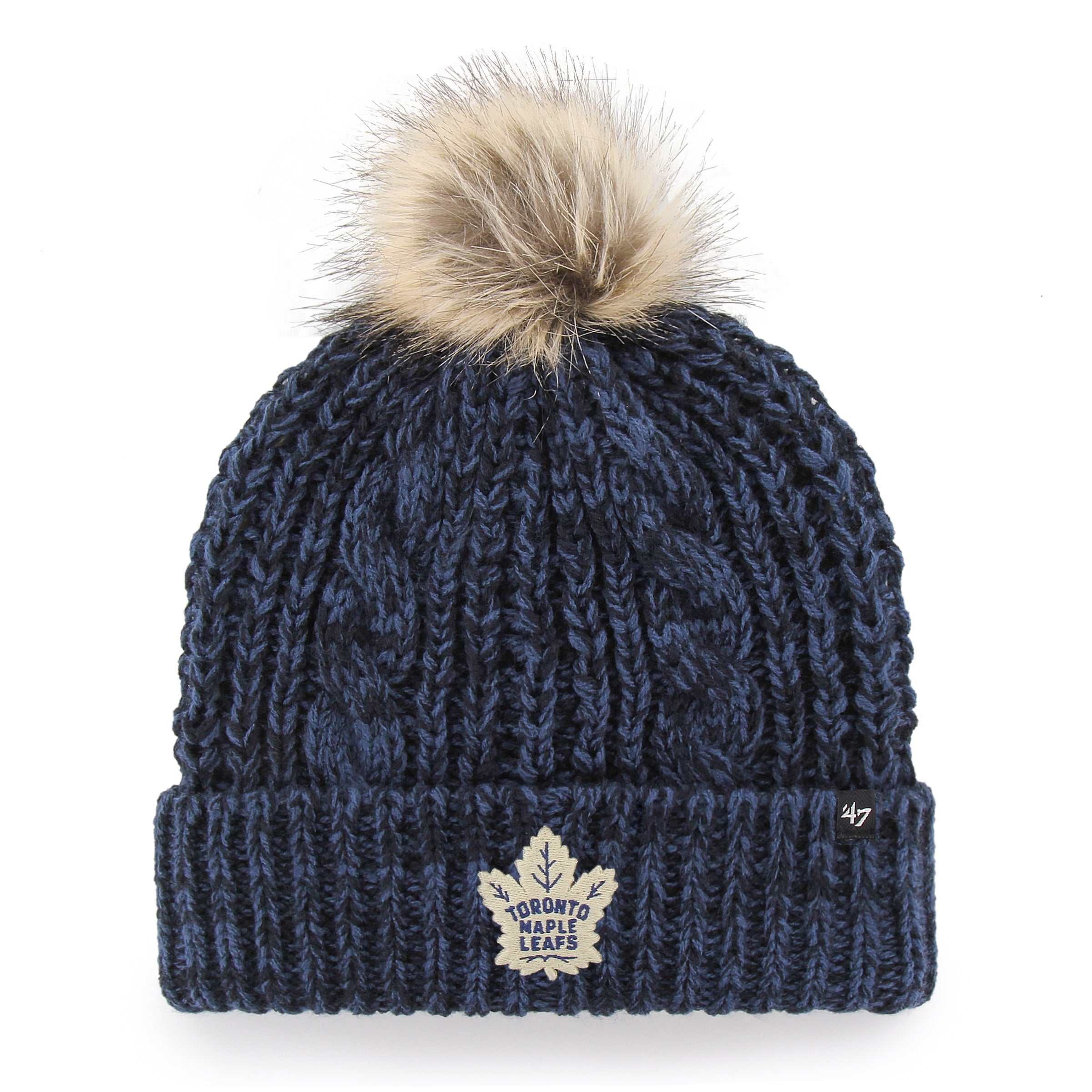 Pull à pompons bleu marine Meeko pour femme, marque 47, des Maple Leafs de Toronto (NHL).