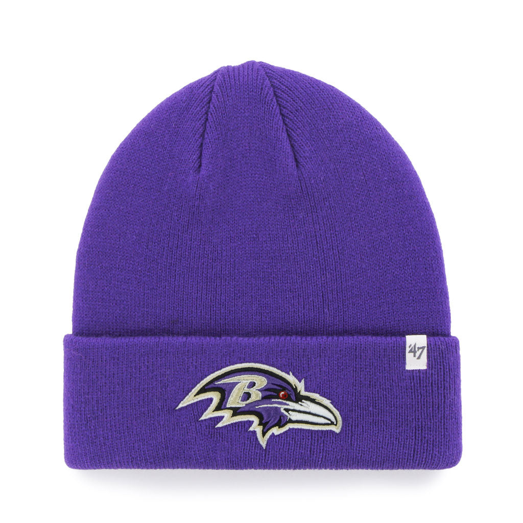 Baltimore Ravens NFL 47 Brand Men's Purple Raised Cuff Knit Hat