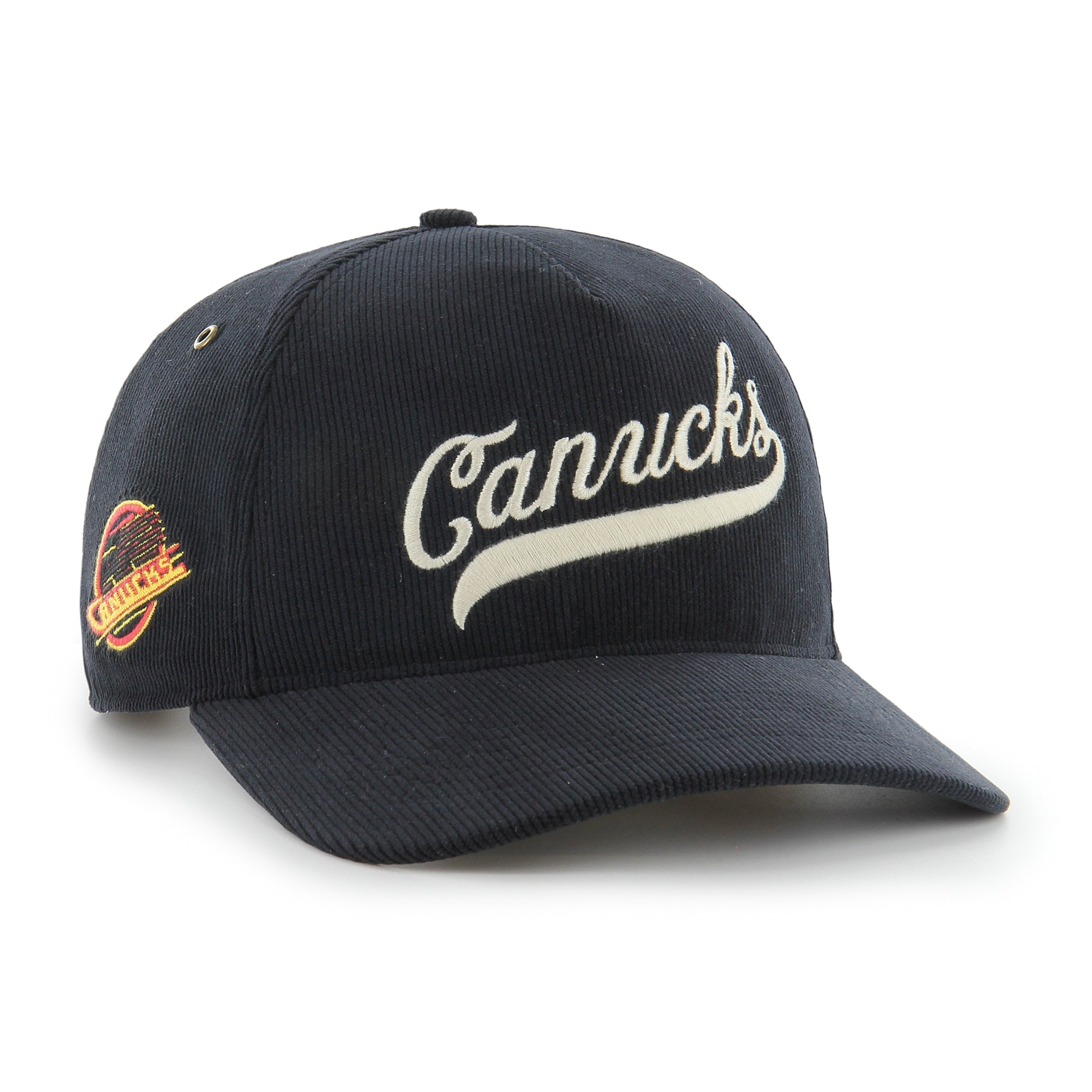 Vancouver Canucks NHL 47 Brand Men's Black Golden Age Cord Hitch Adjustable Hat