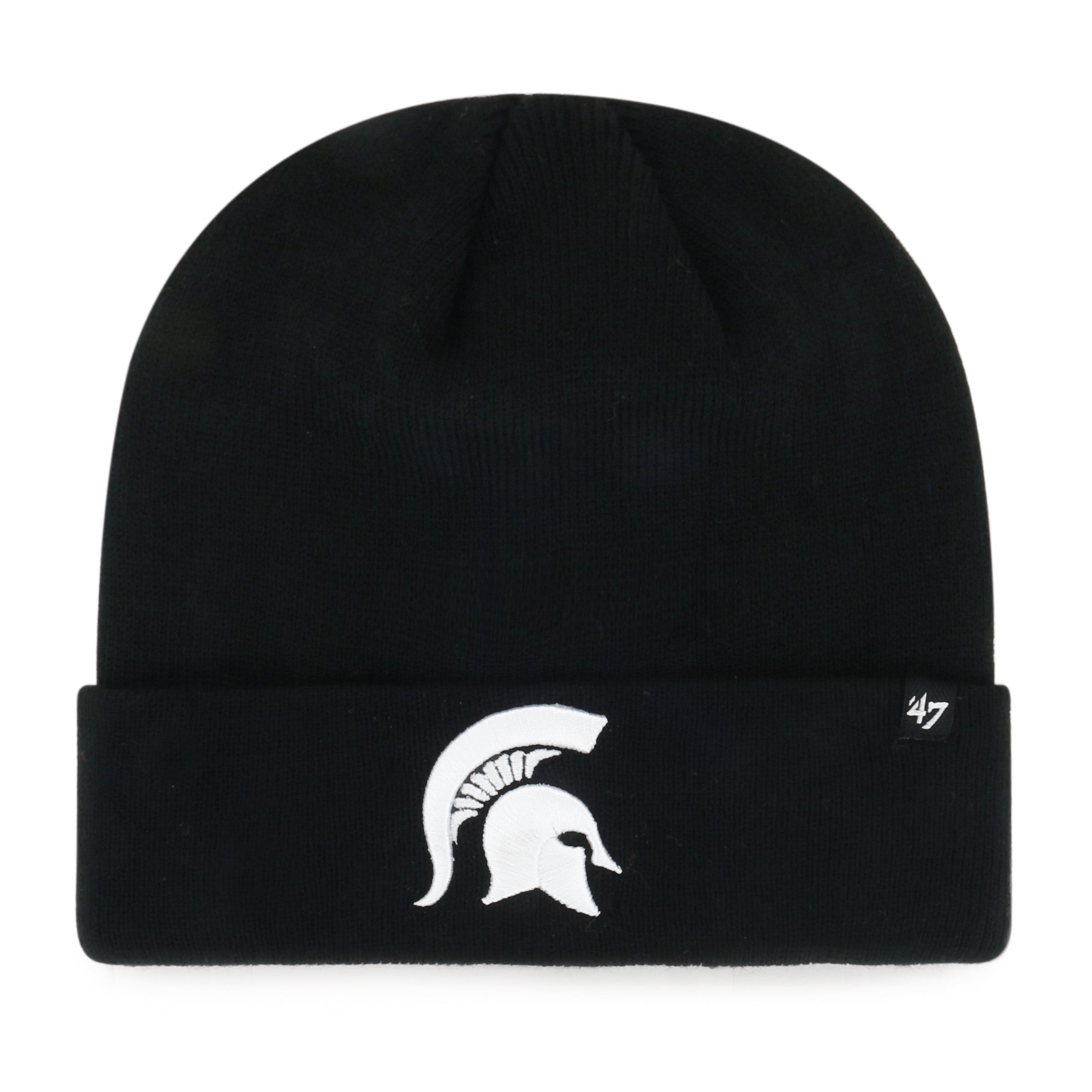 Bonnet en tricot à revers surélevé noir pour homme Michigan State Spartans NCAA 47 Brand